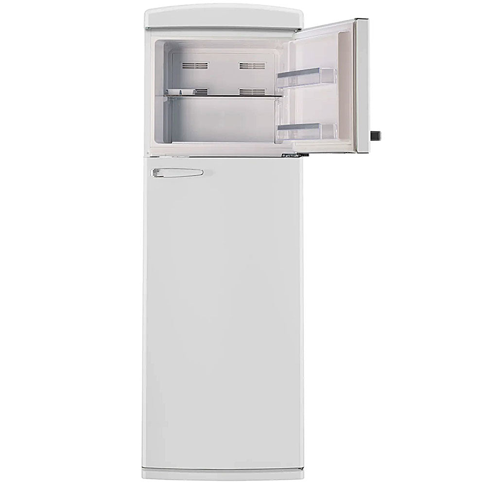 11 CuFt Classic Retro Top Freezer Refrigerator in Marshmallow White