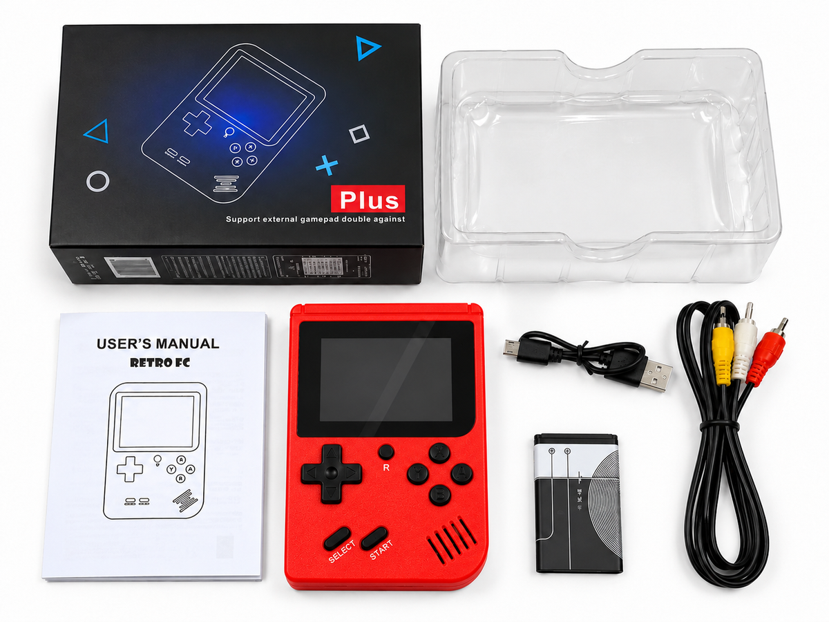 Plus Mini 3.0 Inch LCD Video Game Console 500 Built-In Nostalgic Games Children's Handheld Game Player