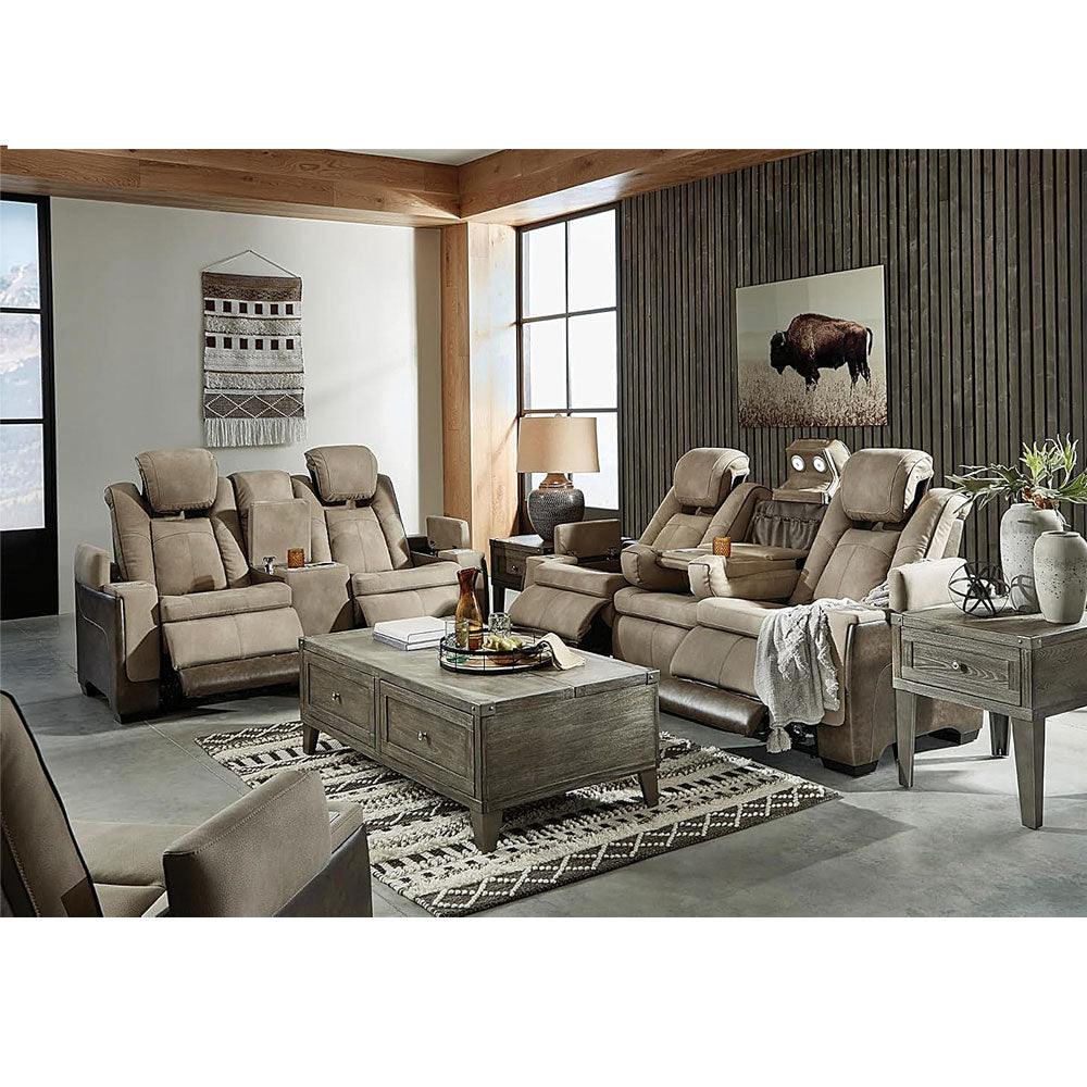 Camille Power Reclining Sofa, Loveseat, and Recliner – Brown