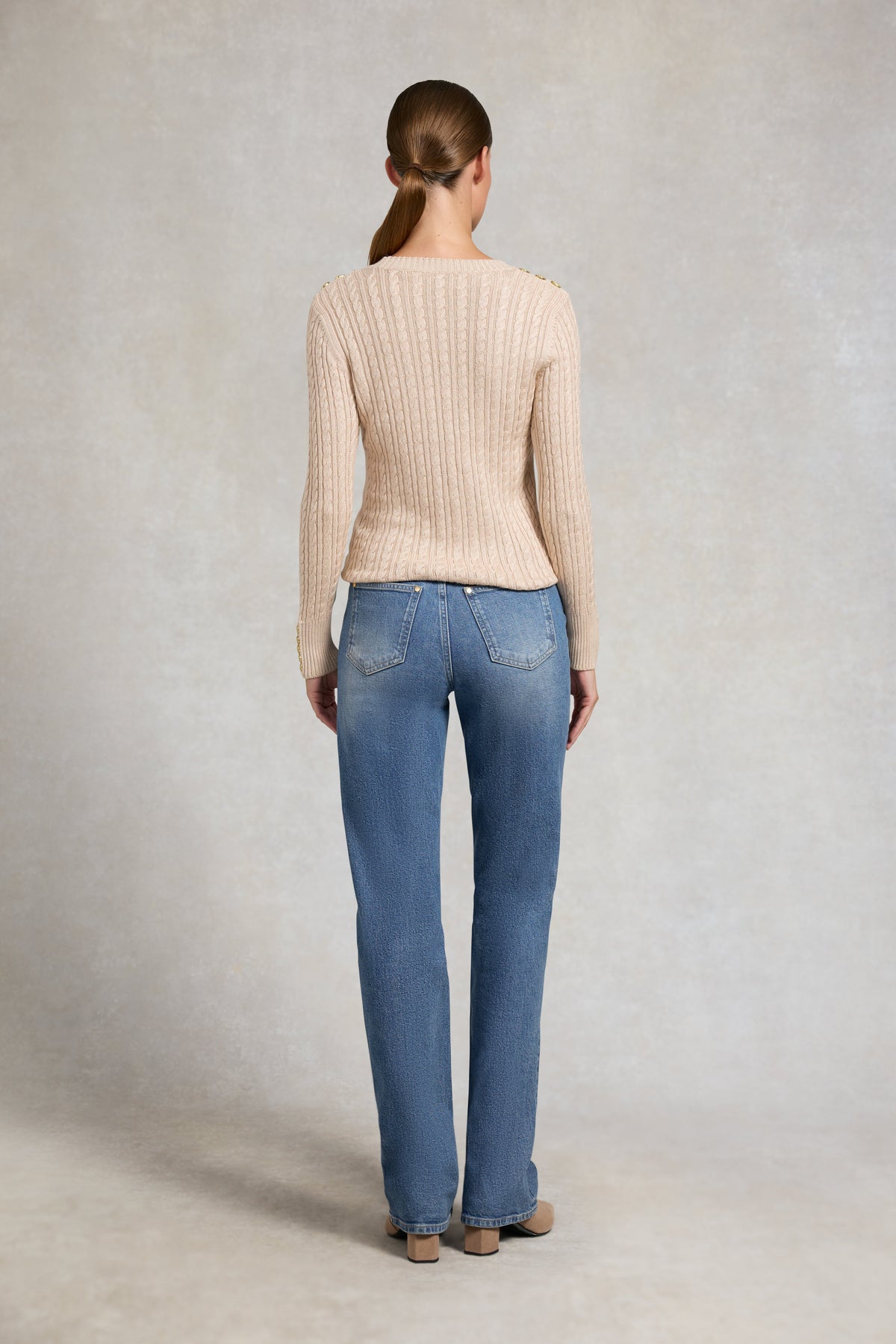 Seattle Cable Crew Knit (Oatmeal)