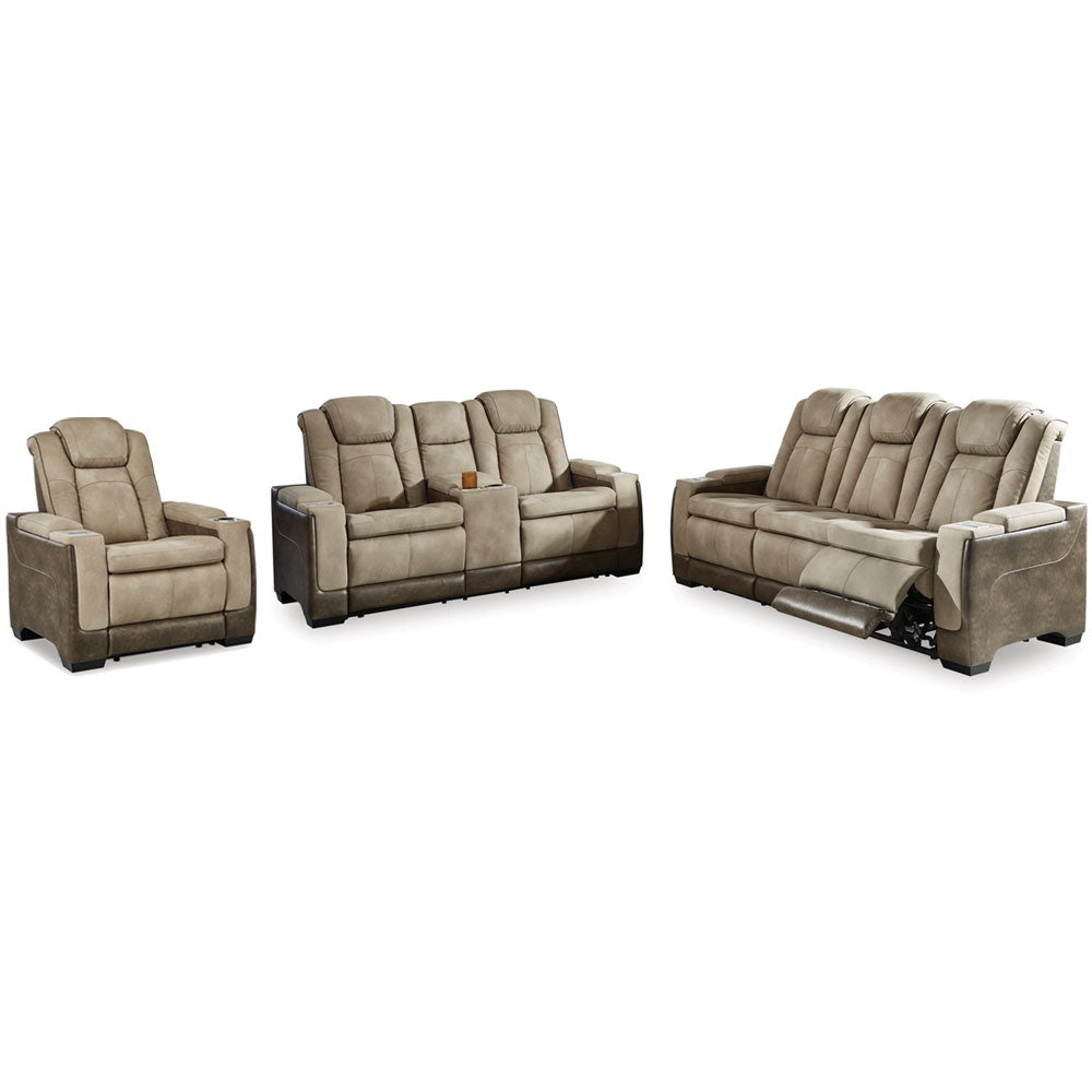 Camille Power Reclining Sofa, Loveseat, and Recliner – Brown