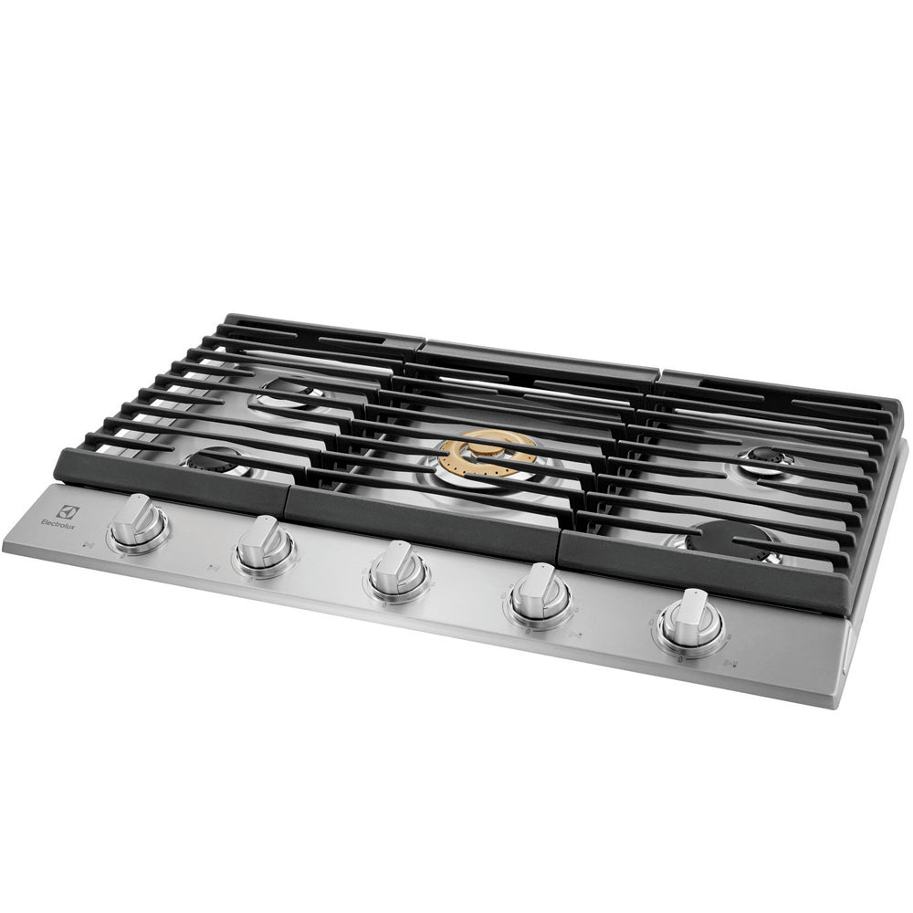 36" 4-Burner Gas Cooktop in Stainless Steel With Flexible Brass Power Burner