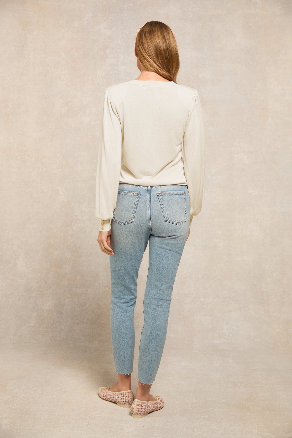 Structured Kelsie Crew Neck Knit (Natural)