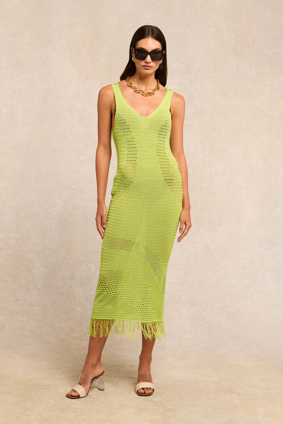 Darcie Beach Dress (Lime)
