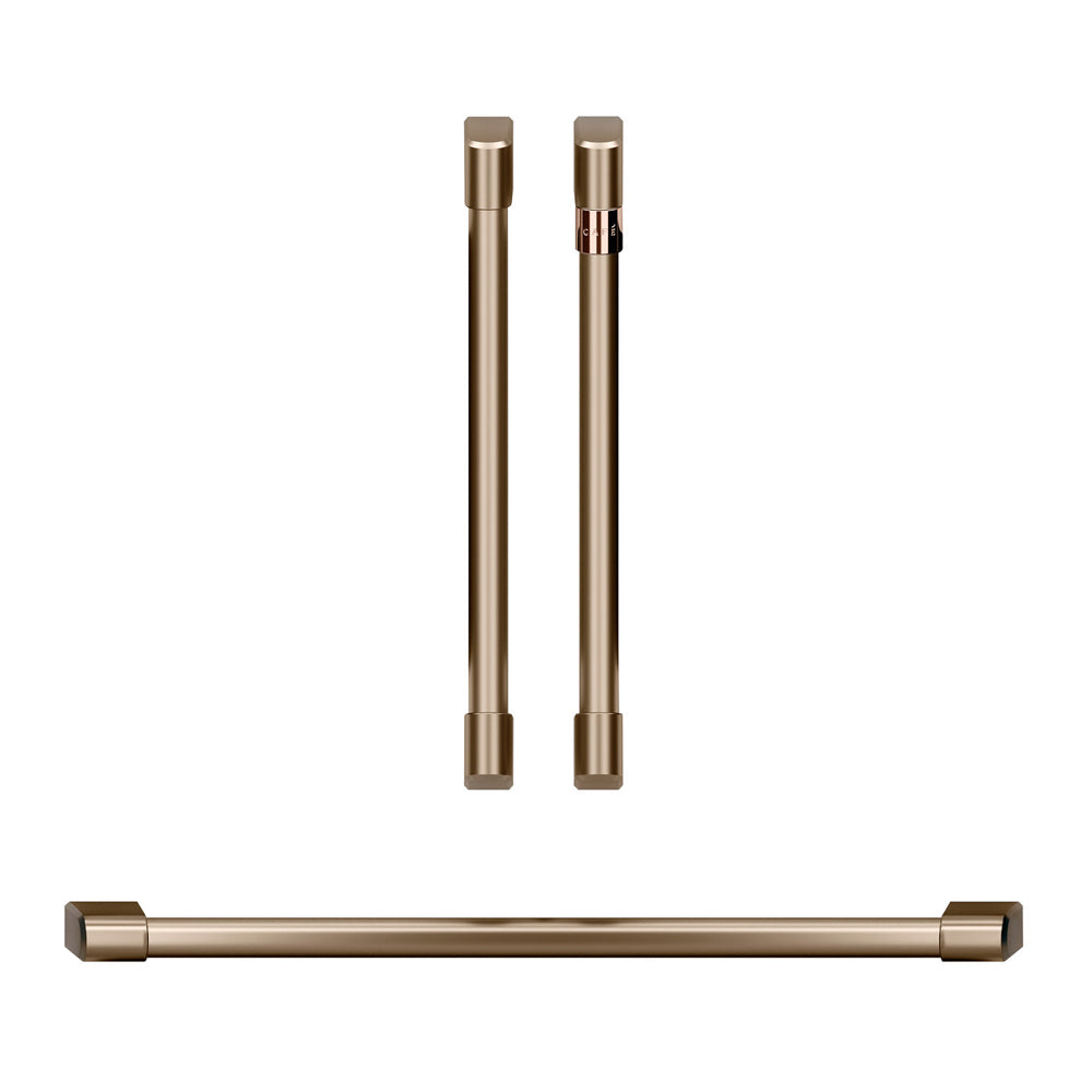 2 French-Door Handles - Brushed Bronze
