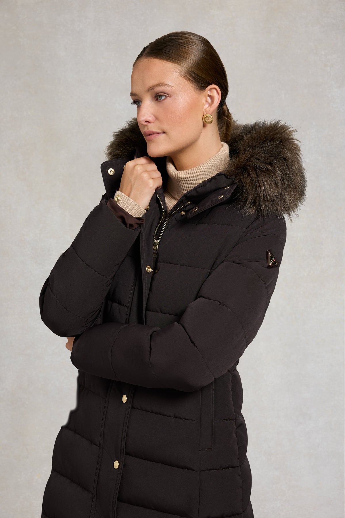 Stoneleigh Longline Coat (Chocolate)