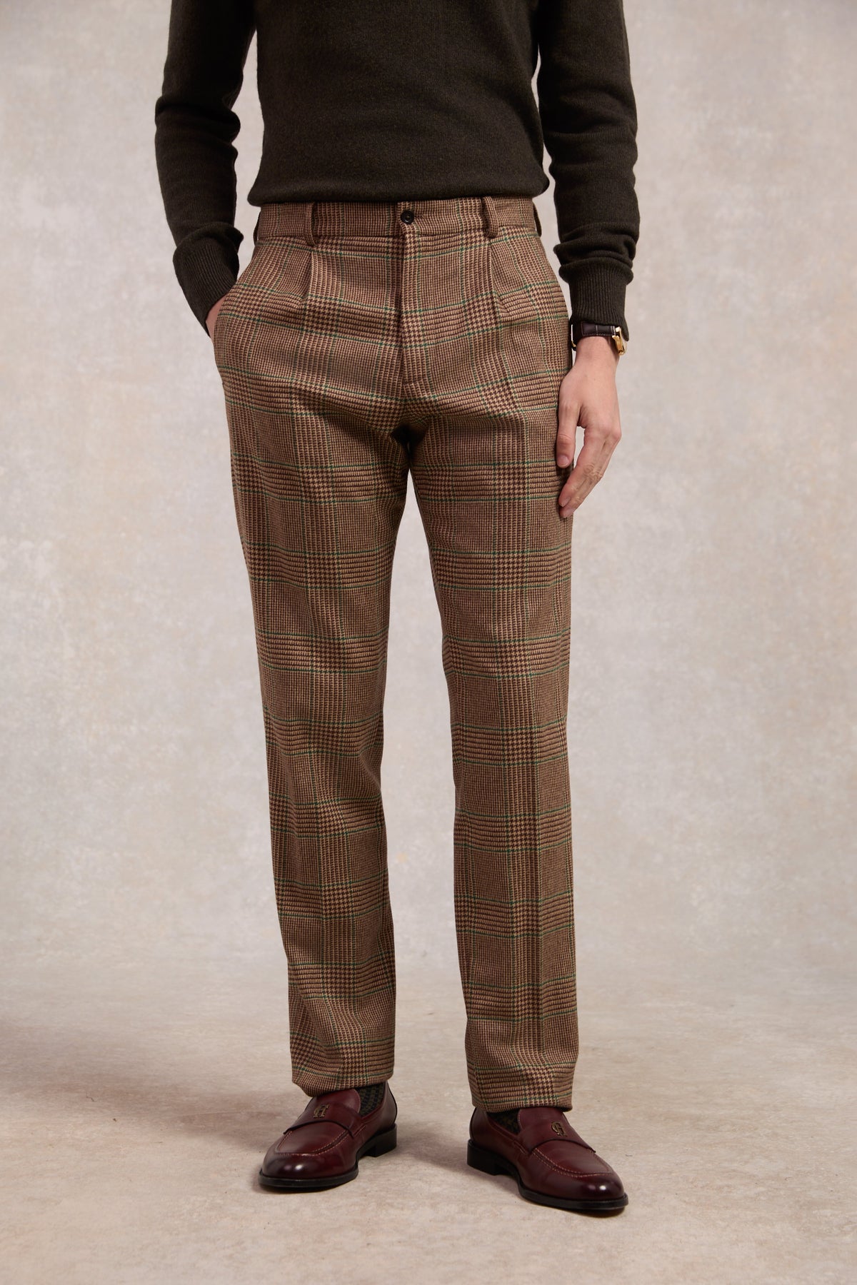 The Classic Trouser (Clarence Check Forest)