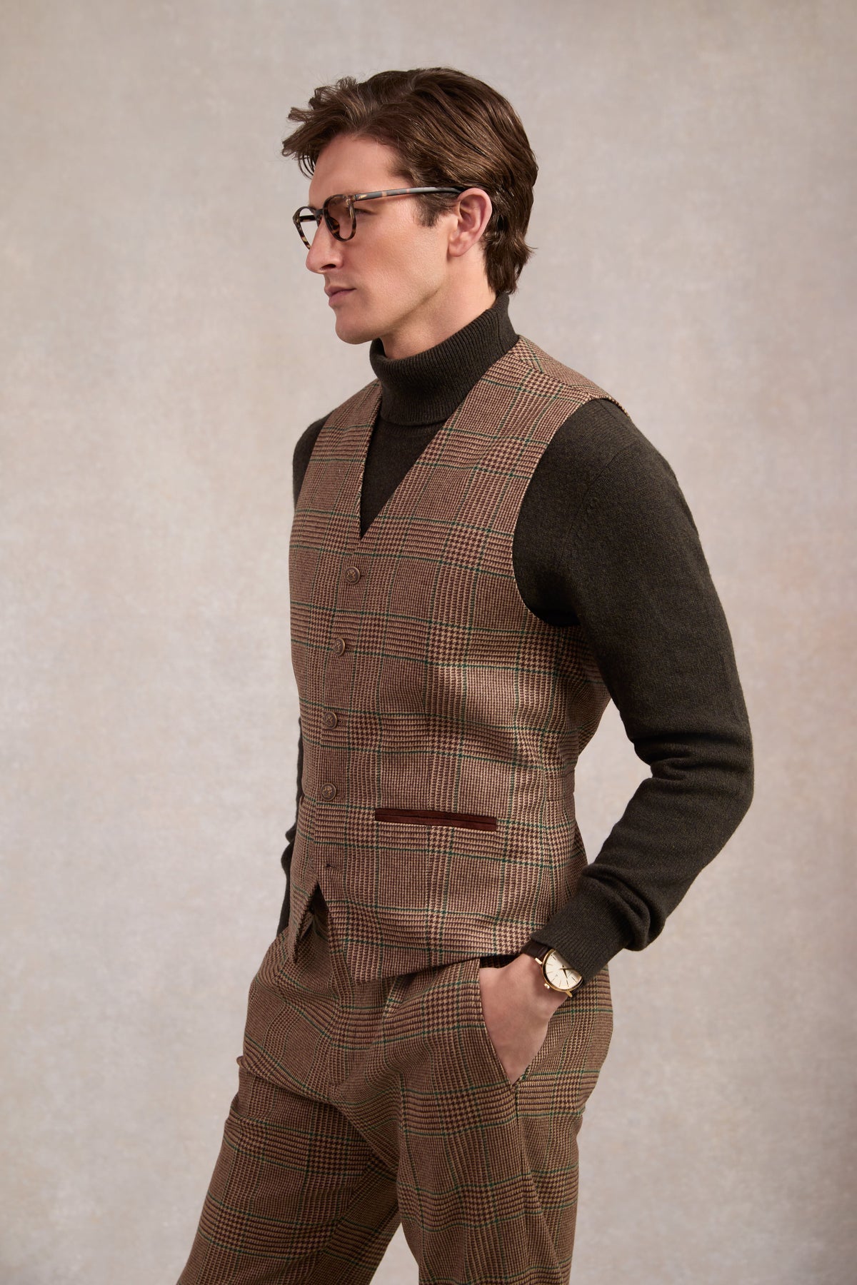 St James Waistcoat (Clarence Check Forest)
