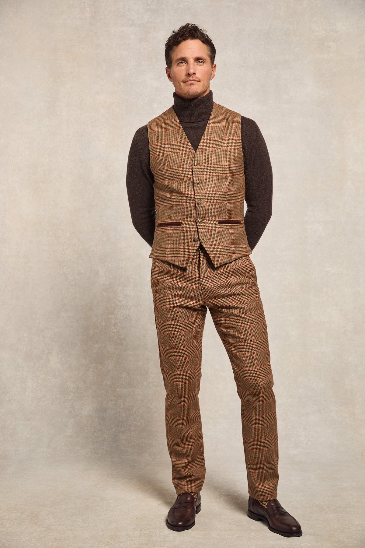 The Clarence Check Merlot Look