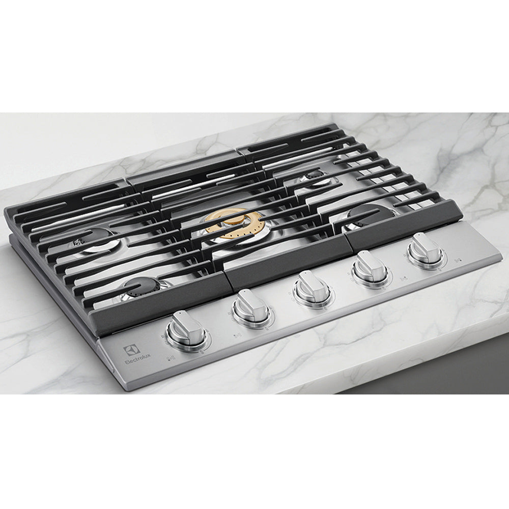 36" 4-Burner Gas Cooktop in Stainless Steel With Flexible Brass Power Burner