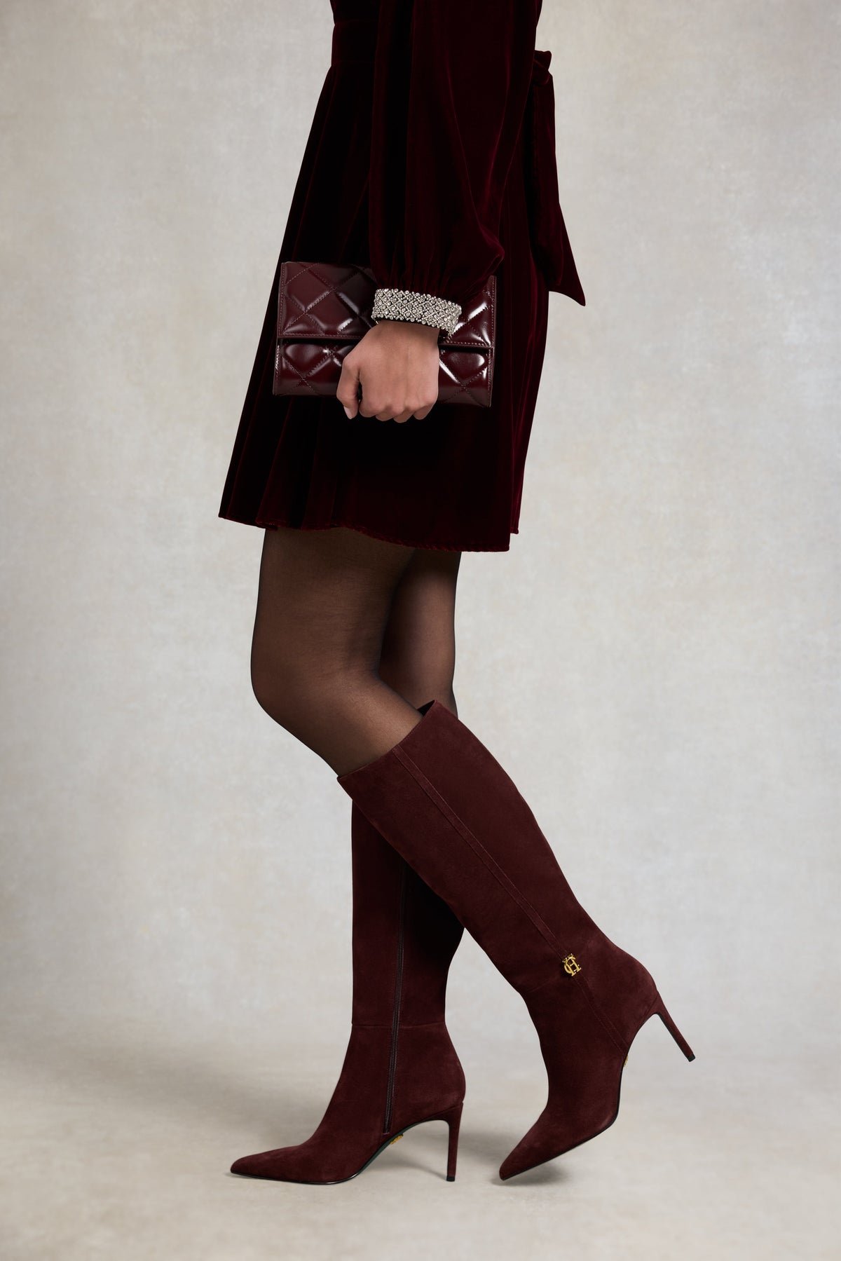 London Heel Boot (Oxblood Suede)