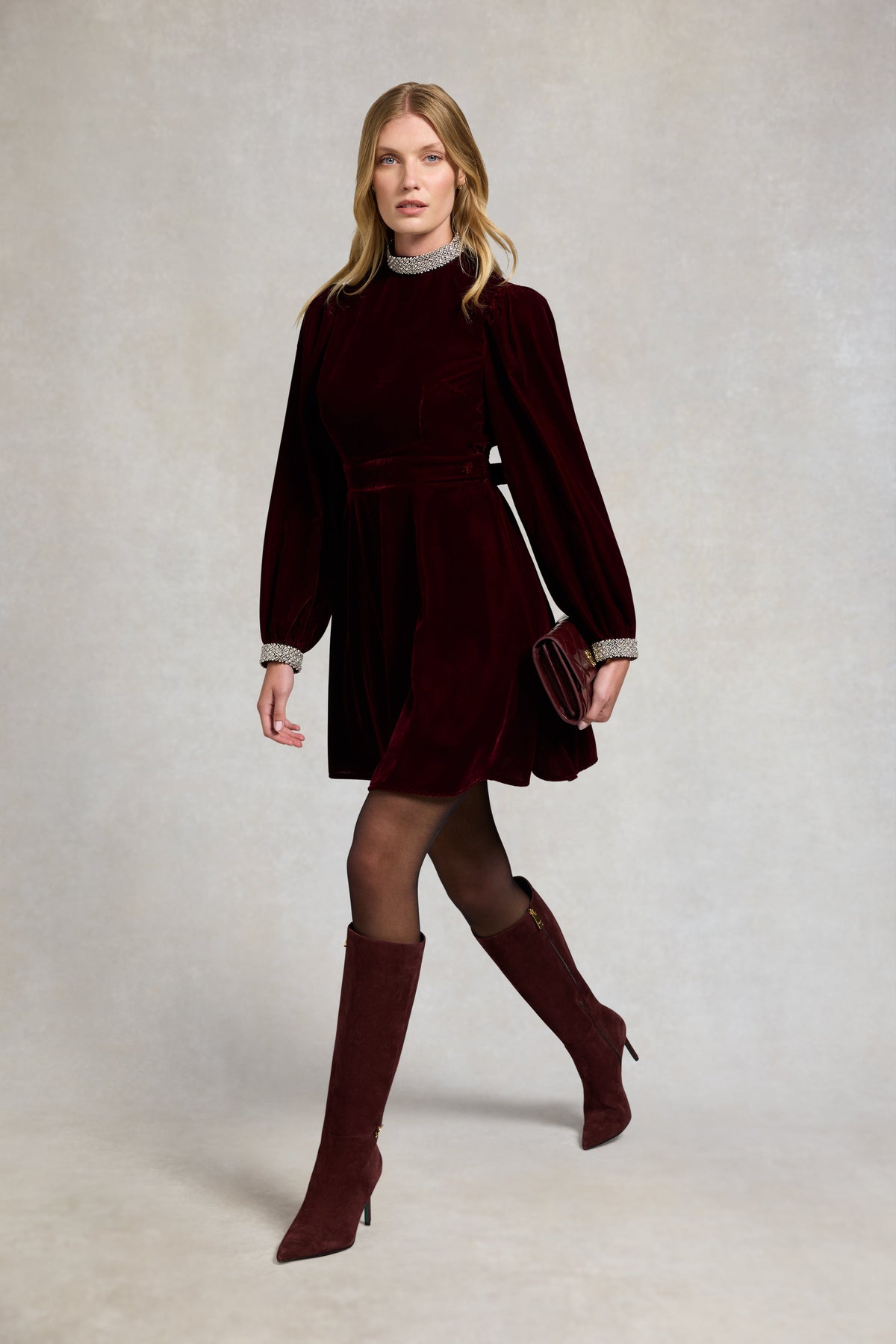 London Heel Boot (Oxblood Suede)