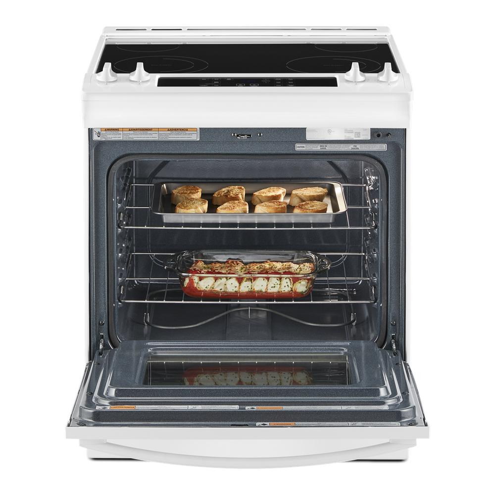 4.8 CuFt Slide-In Electric Range In White With Frozen Bake™ Technology