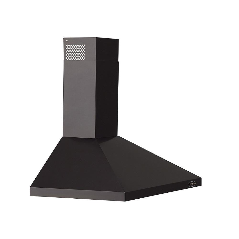 30-inch Contemporary Wall Mount Range Hood - Black Stainless