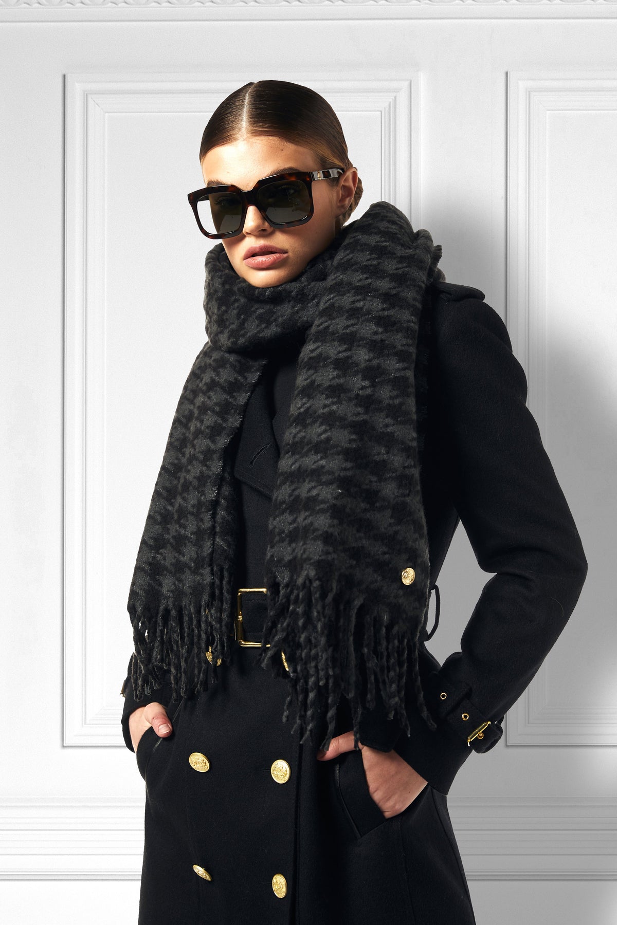HC Chelsea Scarf (Grey Houndstooth)