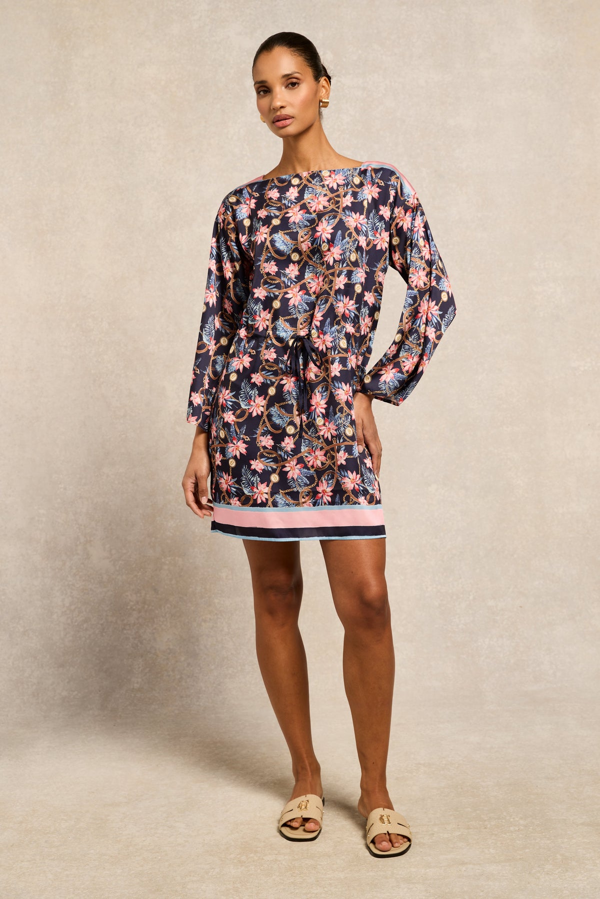 Thalia Mini Dress (Seychelles Navy)