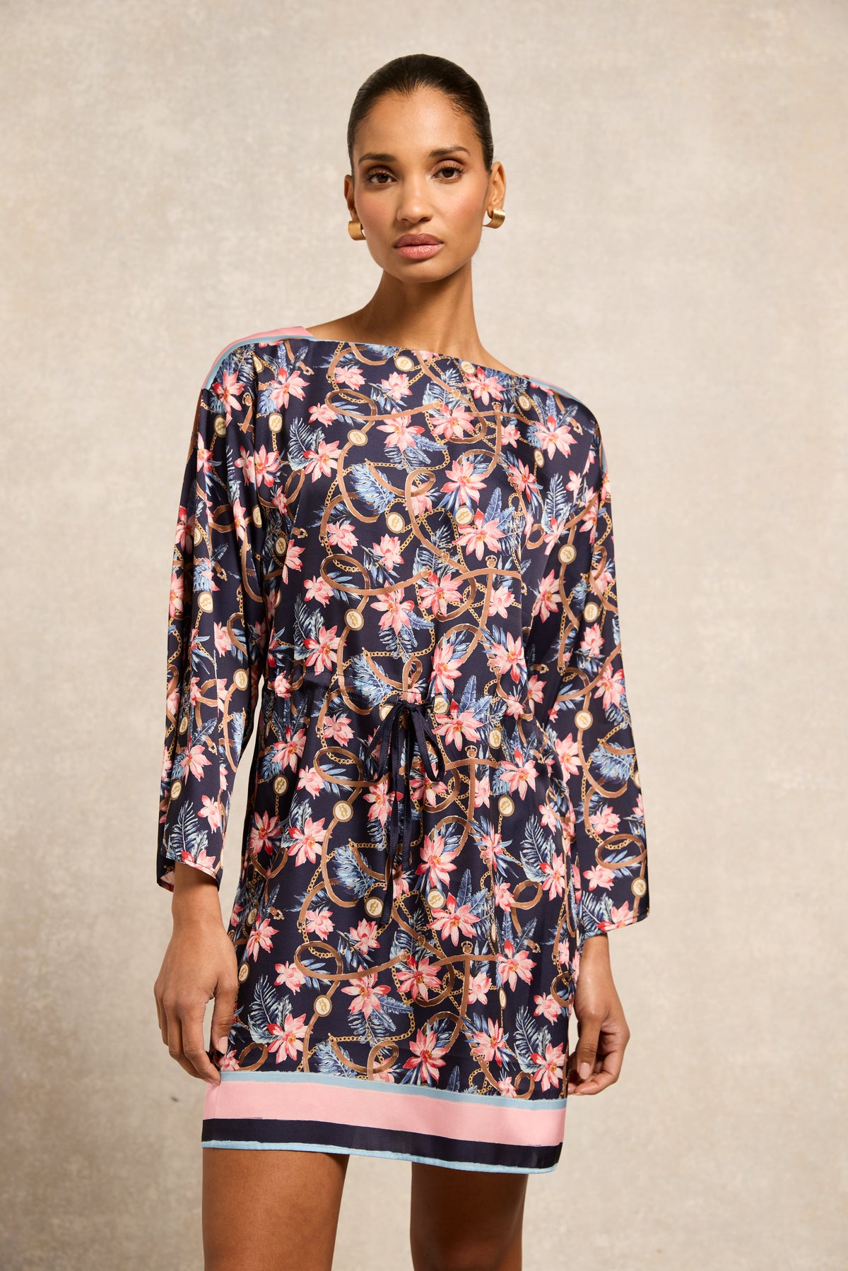 Thalia Mini Dress (Seychelles Navy)