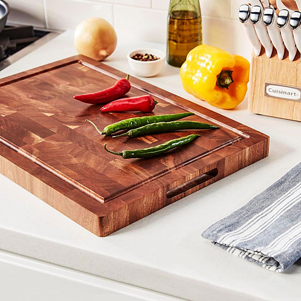 17" Reversible End Grain Acacia Cutting Board