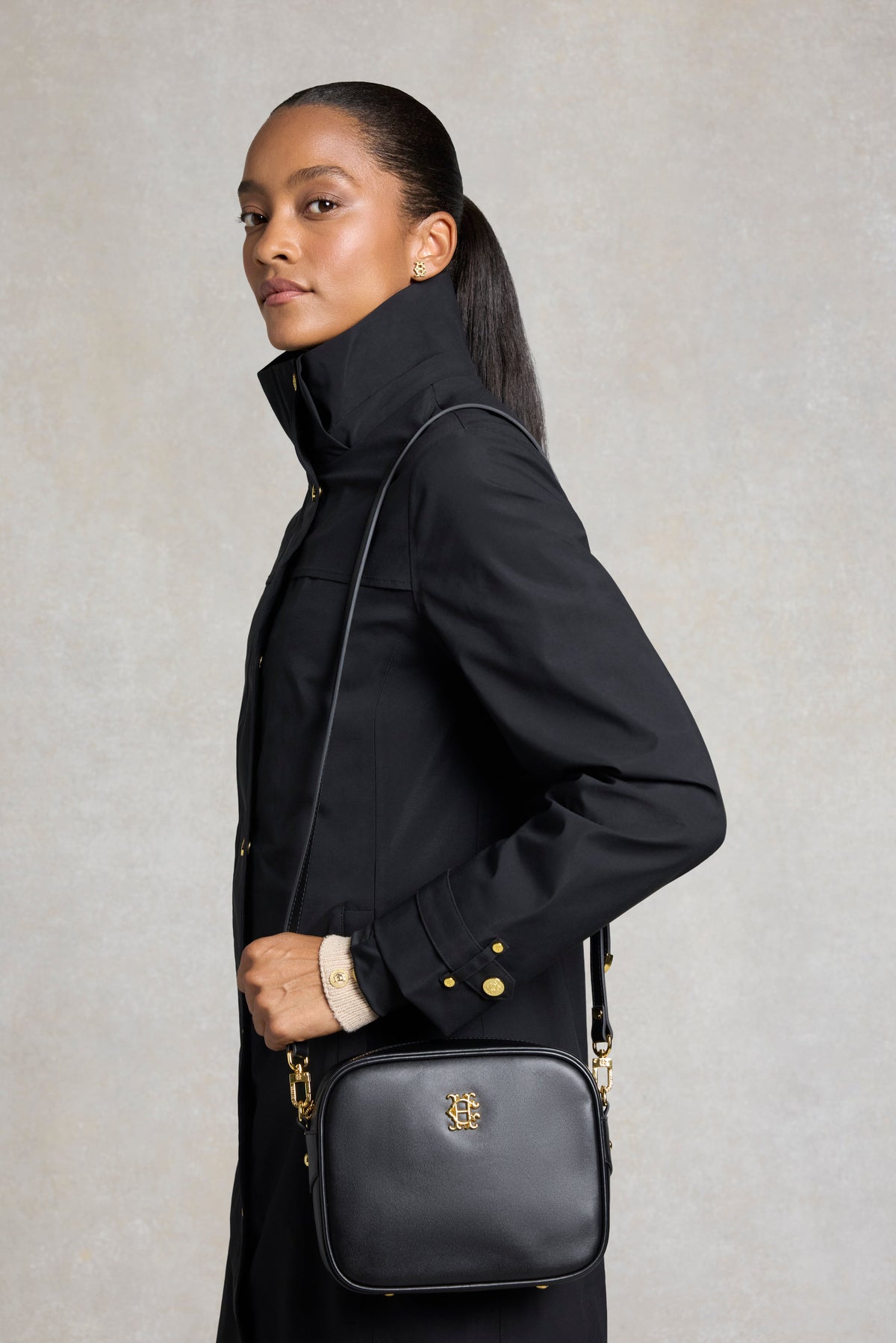 Country Camera Bag (Black Leather)