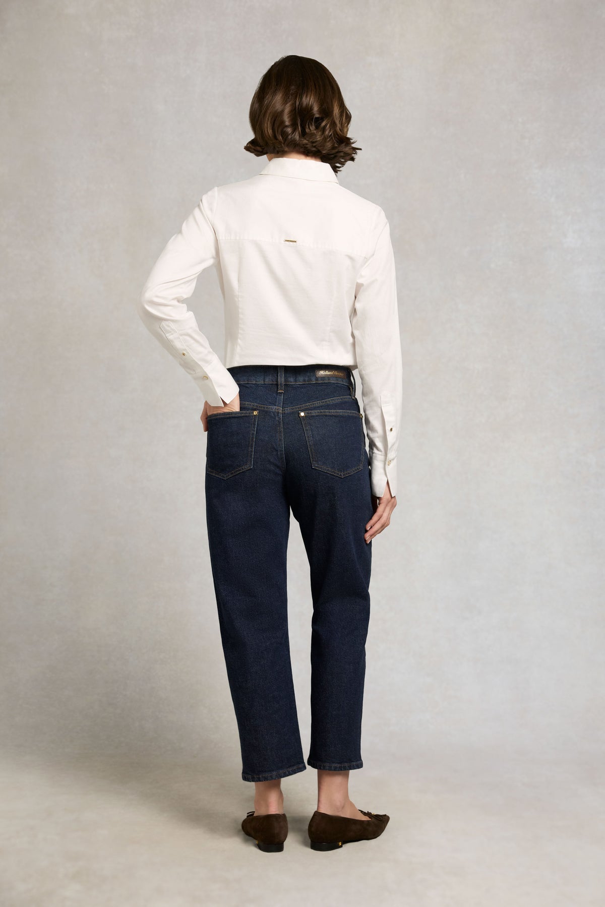Mid Rise Straight Cropped Jean (Dark Wash)