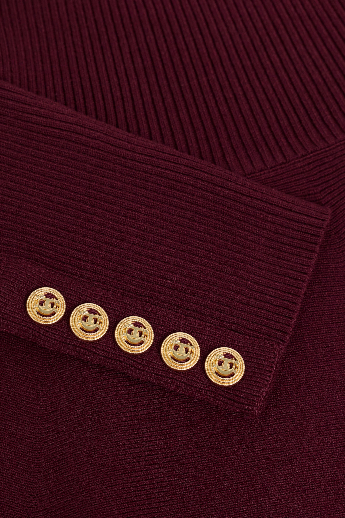 Spencer Knitted Fit & Flare Dress (Burgundy)