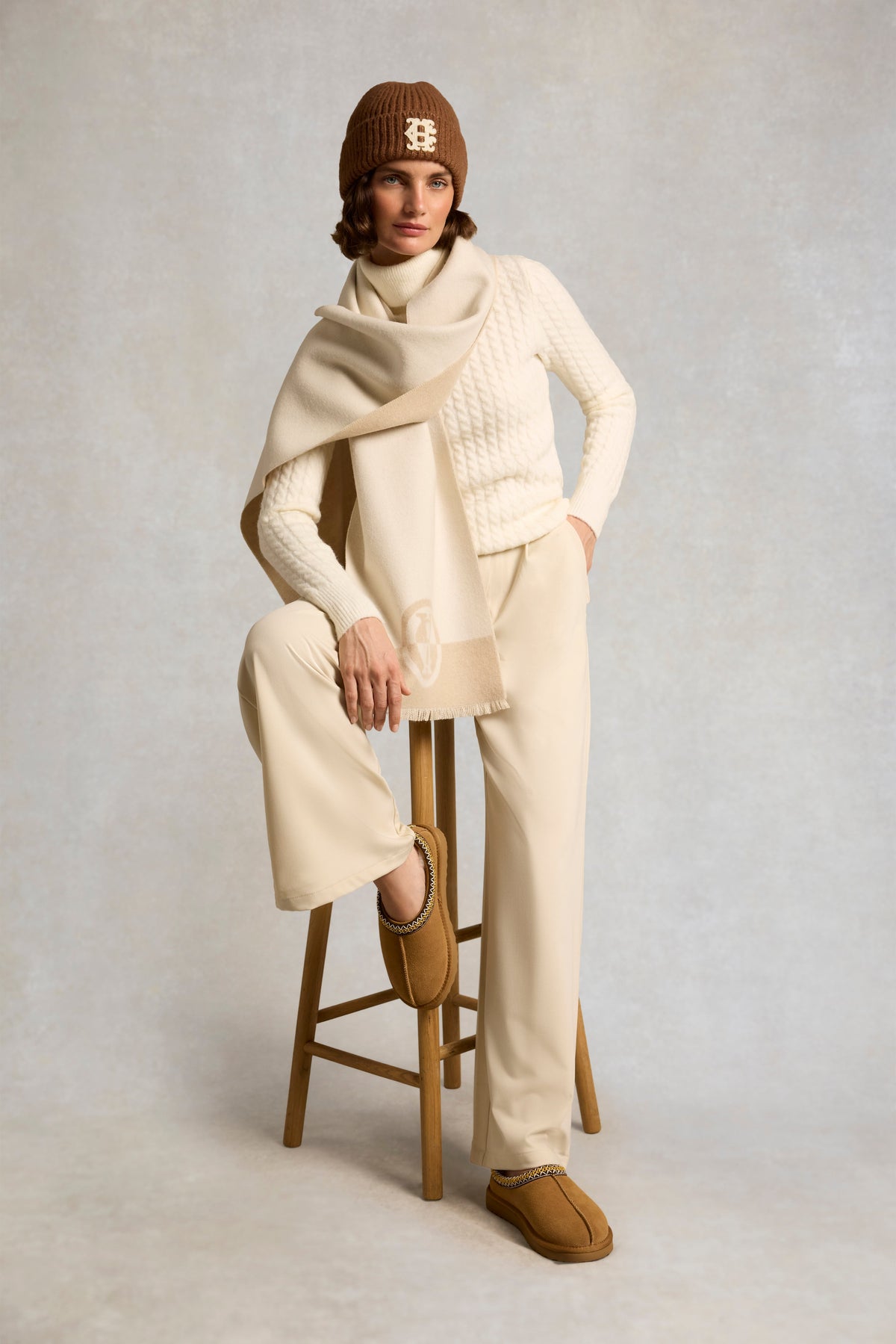 Ultra Low Shearling Mule (Tan)