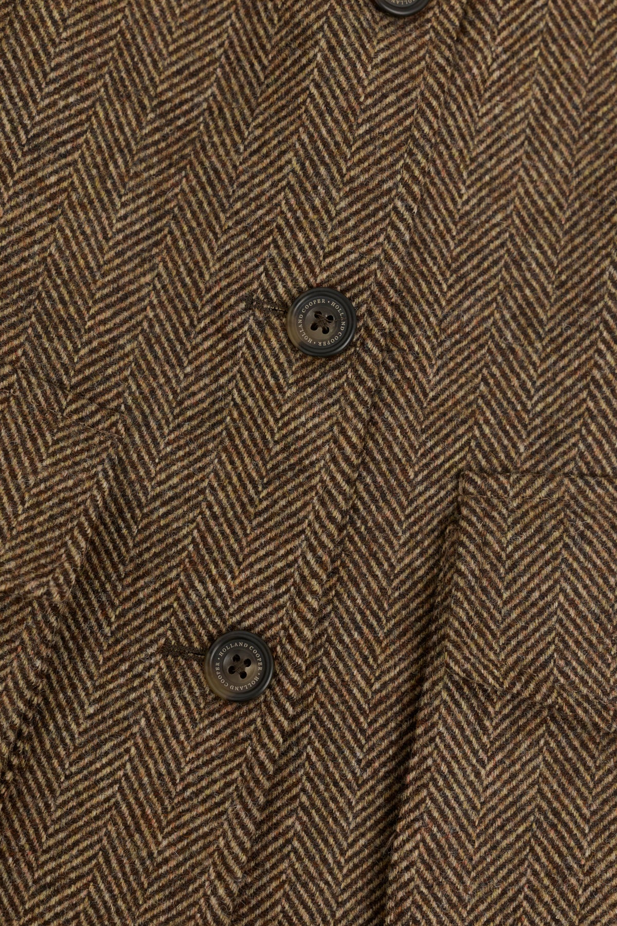 Women's Nehru Gilet (Large Scale Brown Herringbone)