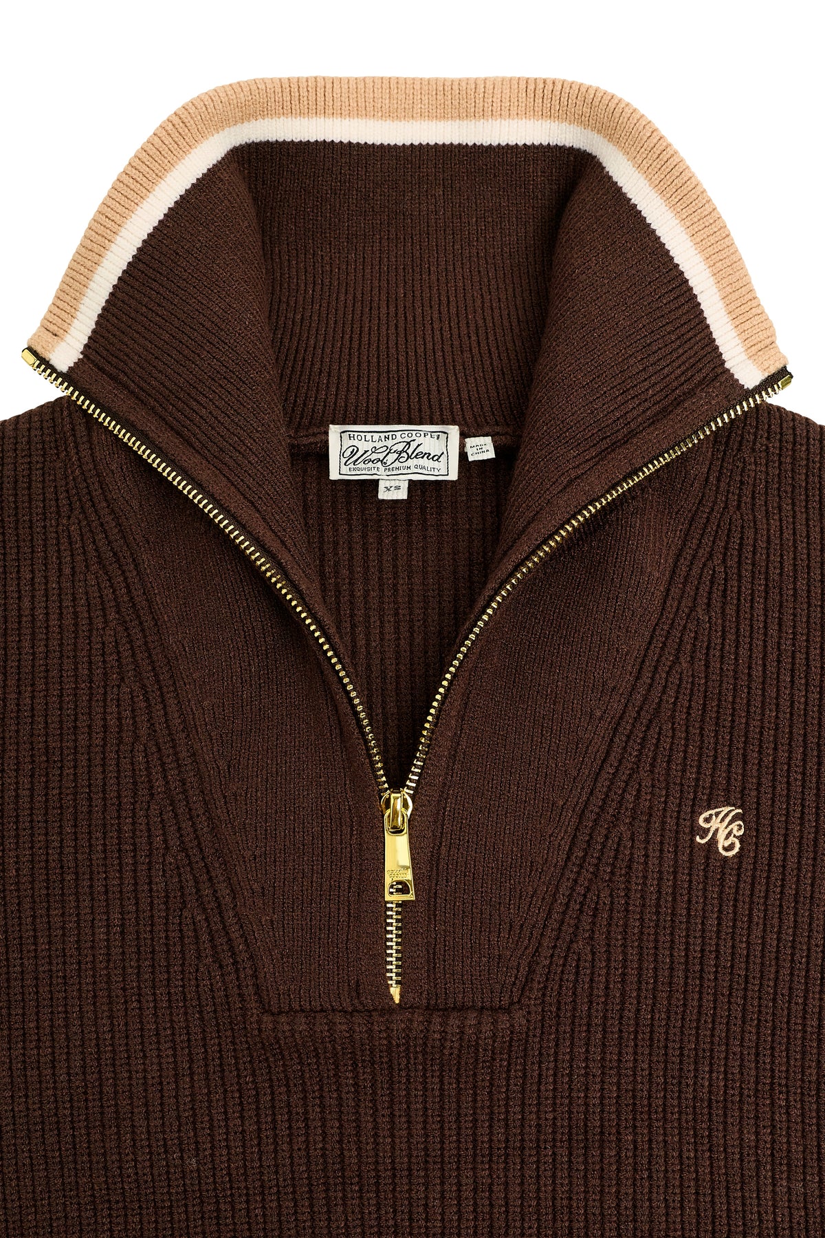 Jessica Quarter Zip Knit (Walnut)