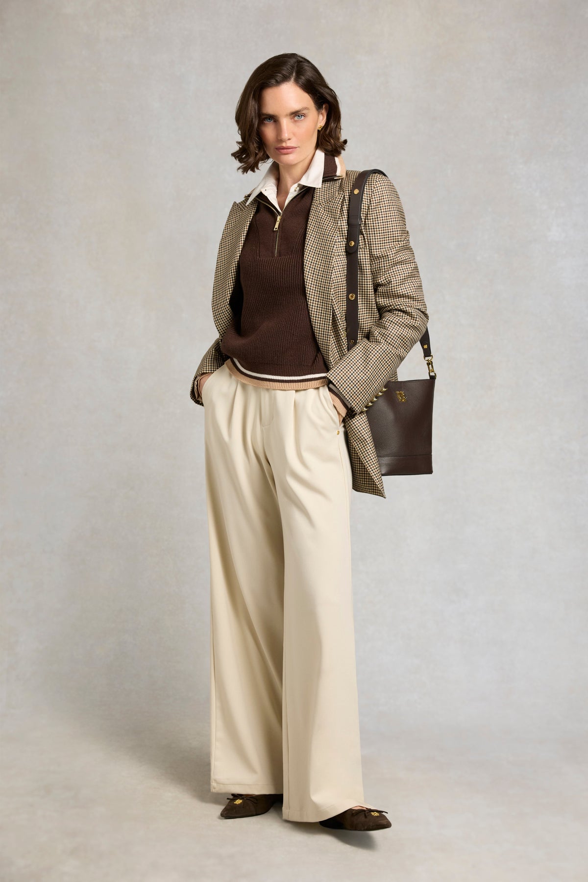 Jessica Quarter Zip Knit (Walnut)