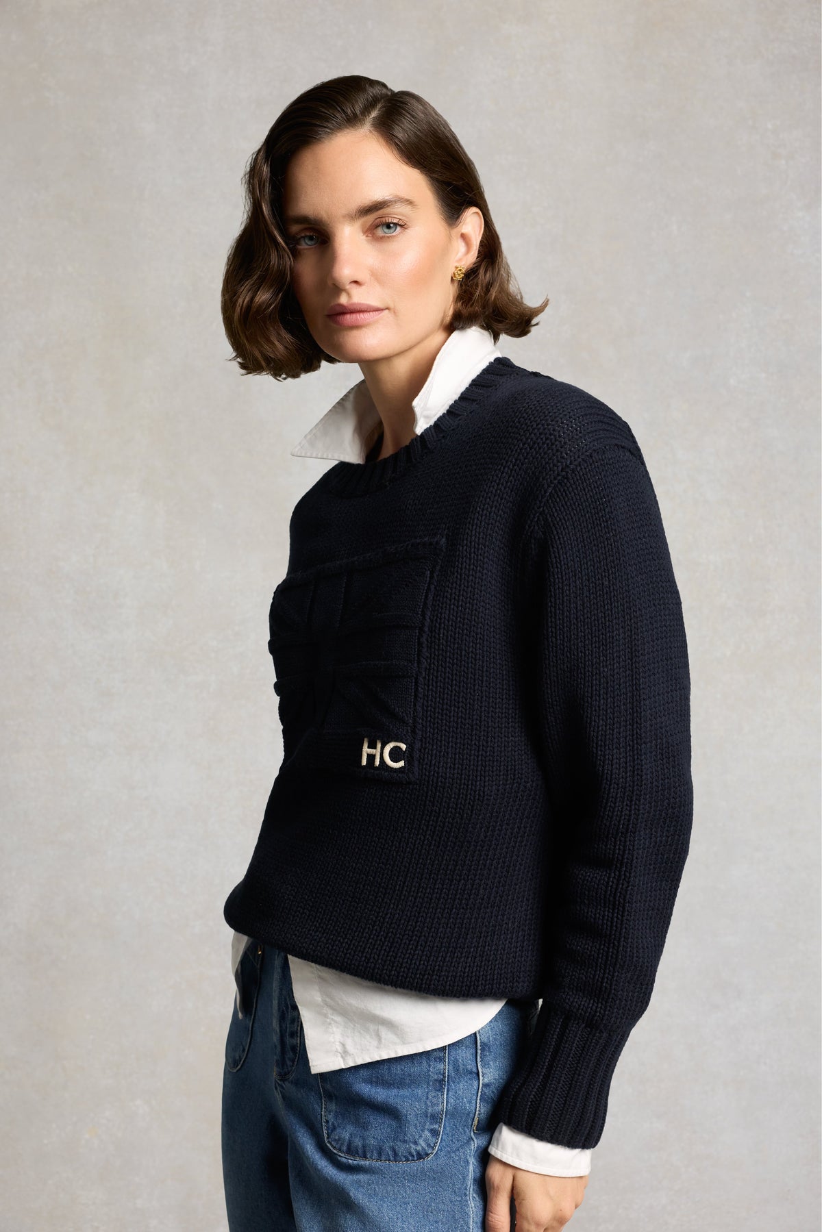 Bampton Crew Neck Knit (Ink Navy)