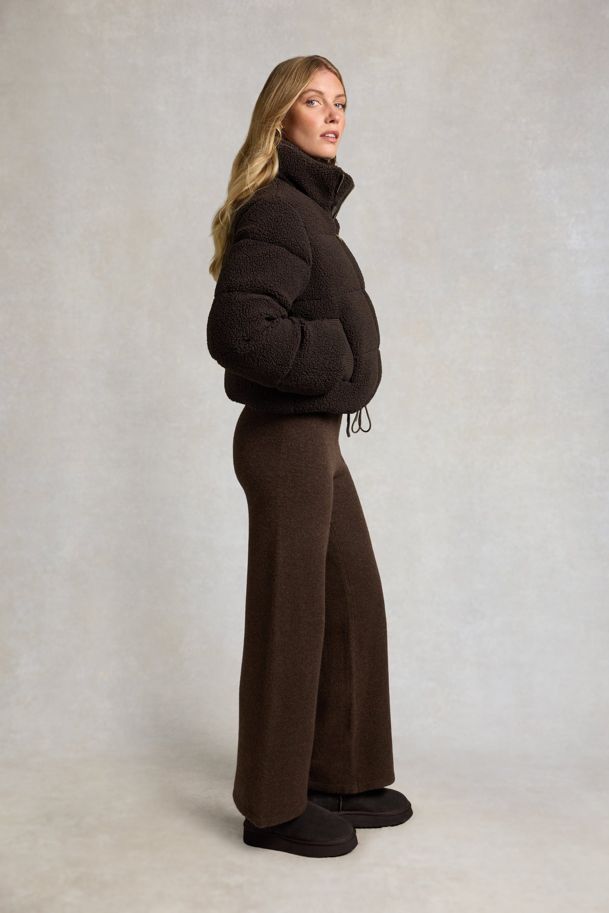 Classic Teddy Padded Jacket (Chocolate Borg)