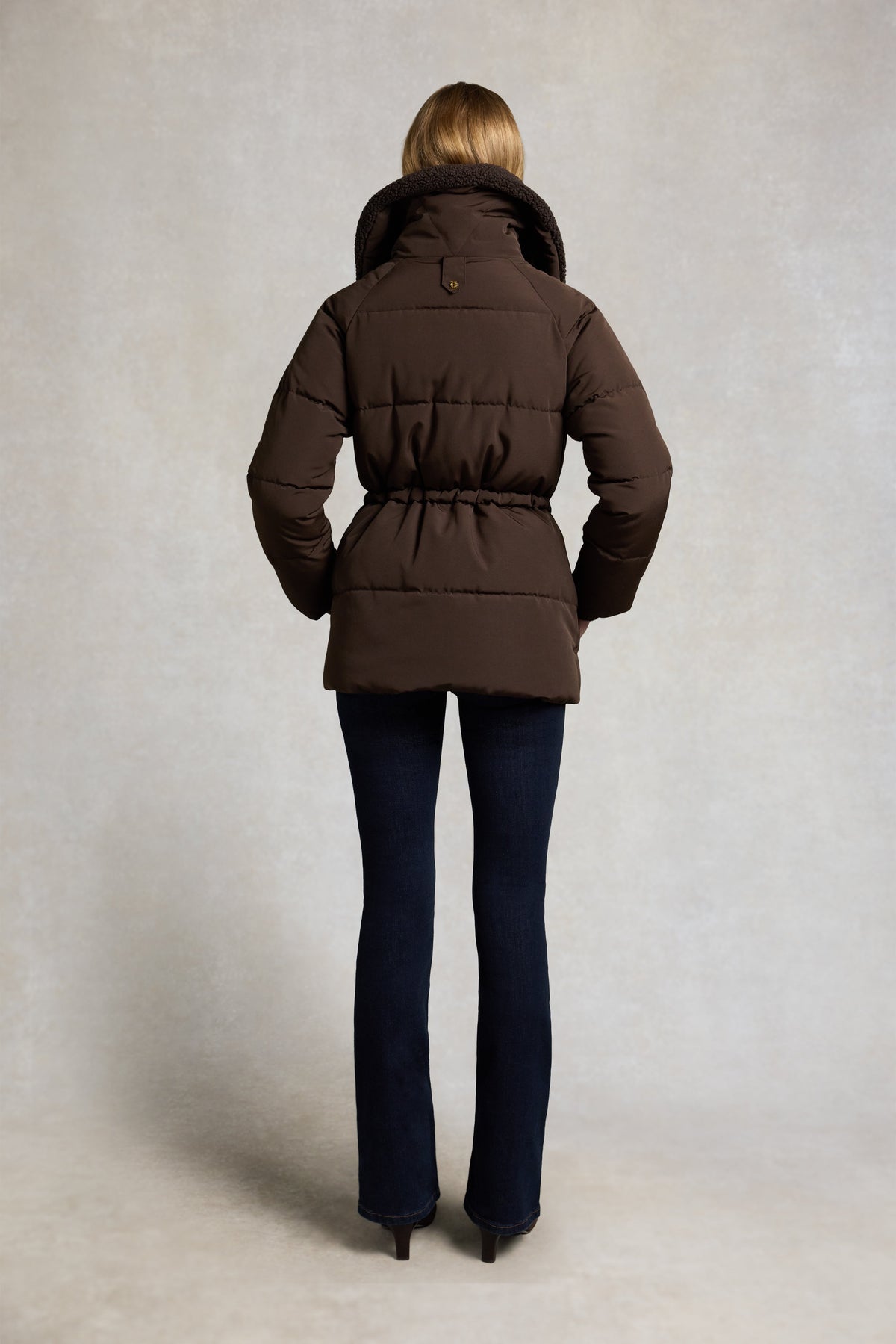 Borg Collar Padded Coat (Chocolate)