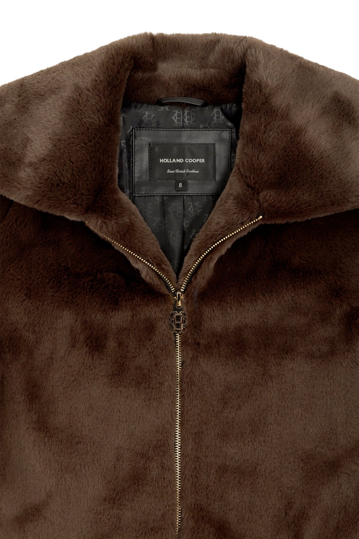 Faux Fur Coach Jacket (Chocolate)