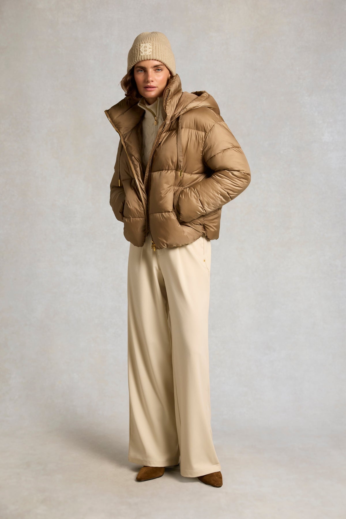 Hooded Baffled Jacket (Whisky)