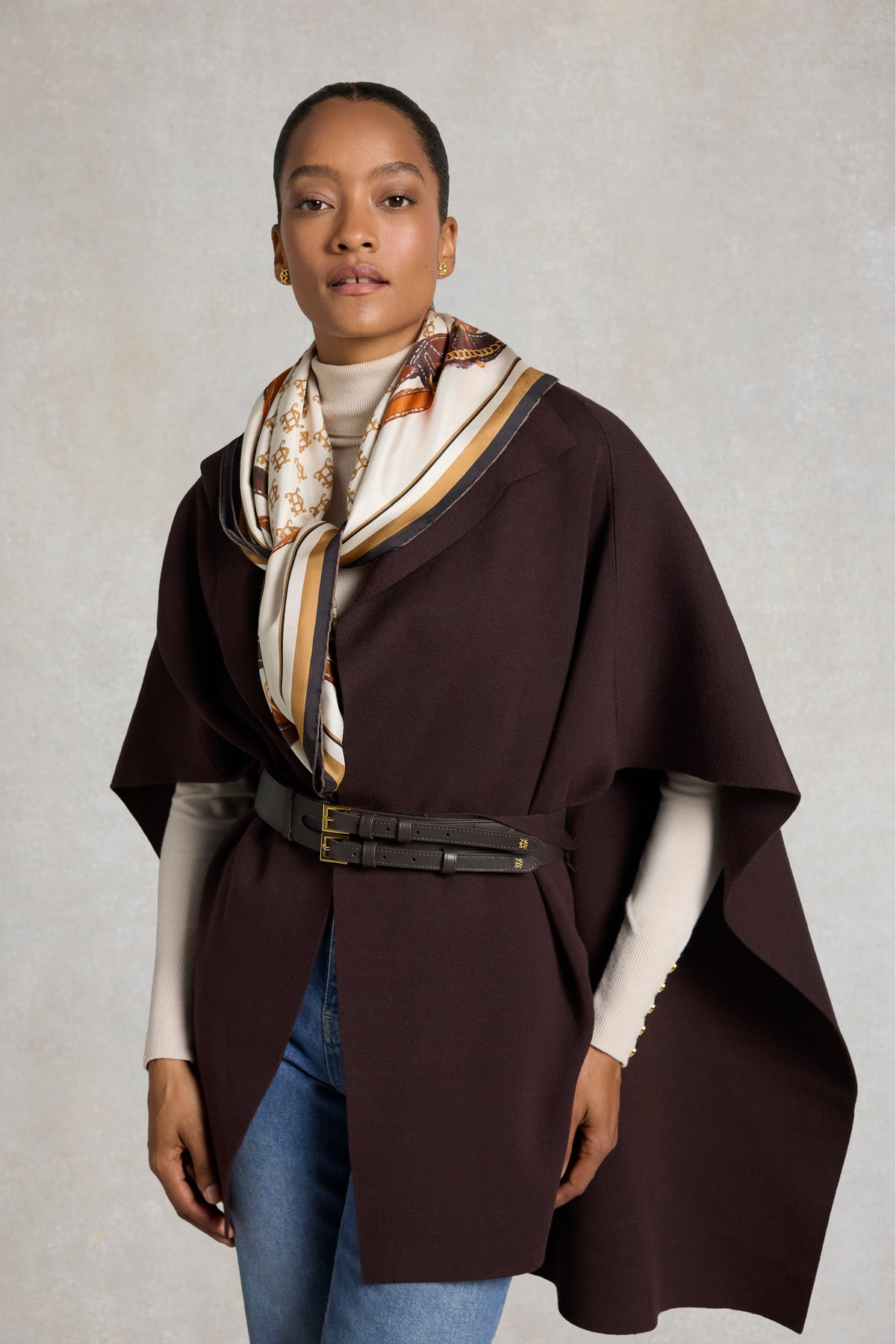 Silk Scarf (Ecru Monogram)