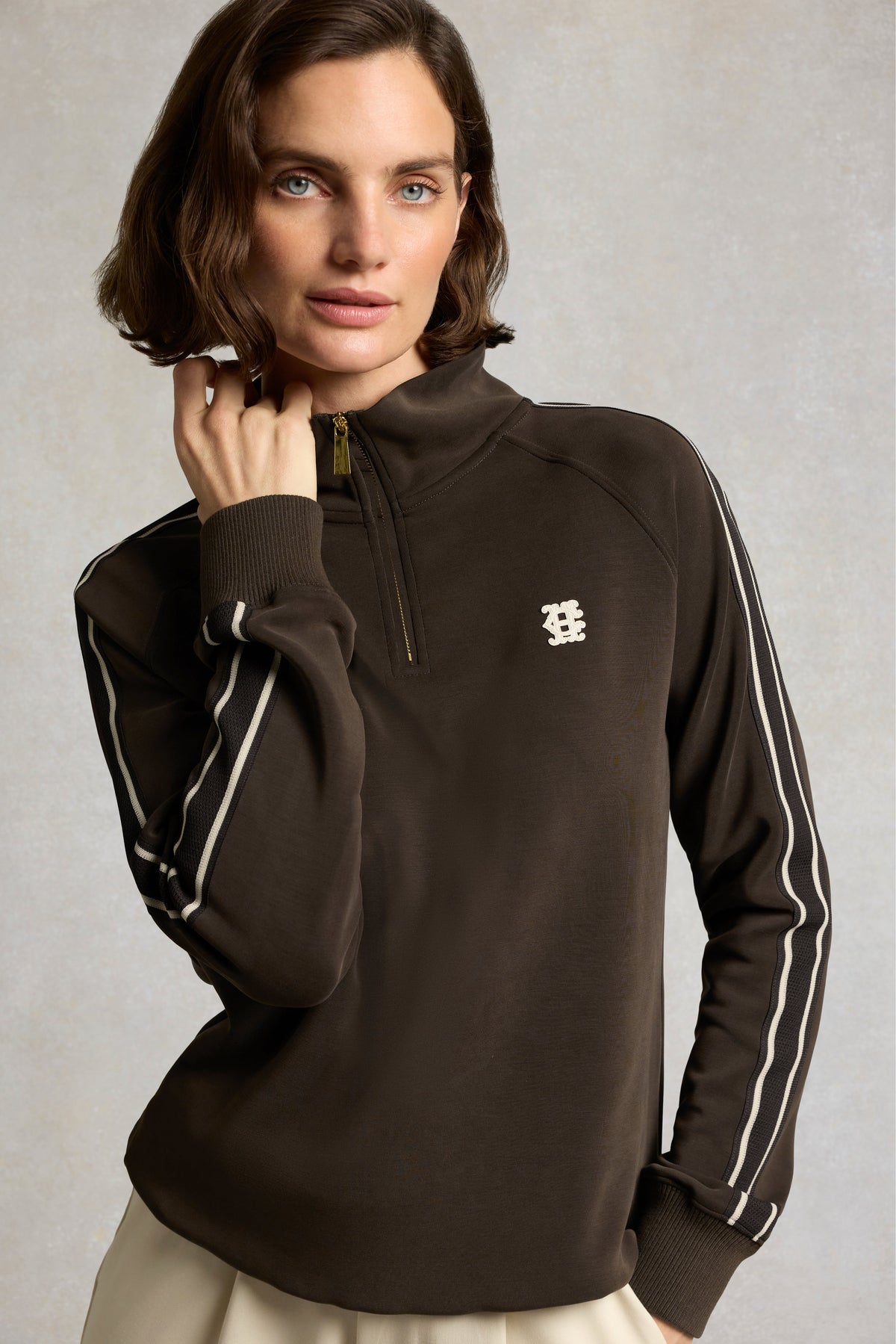Broughton Quarter Zip Sweat (Chocolate)