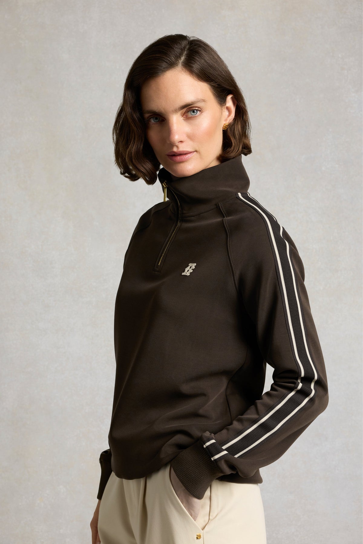 Broughton Quarter Zip Sweat (Chocolate)