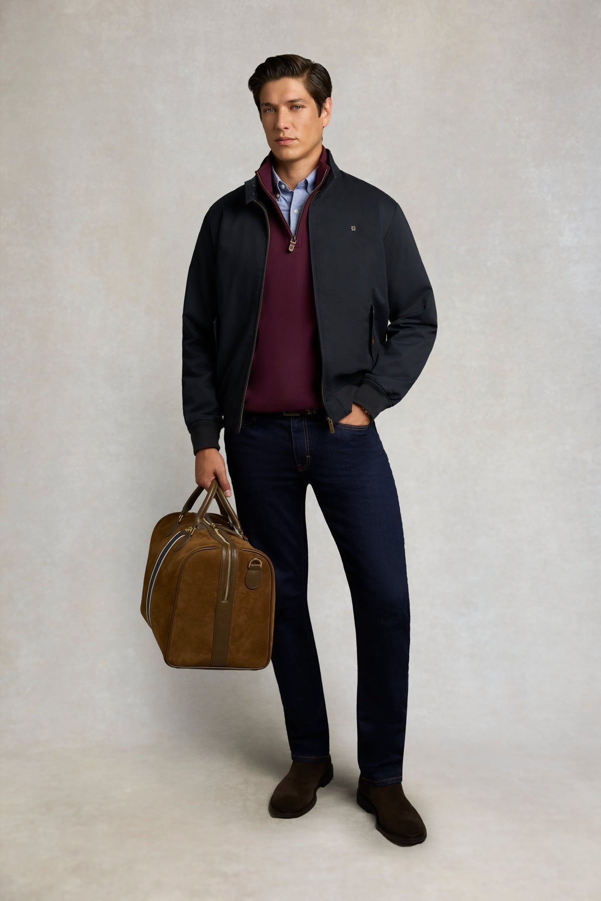 Men's Classic Quarter Zip Sweat (Mulberry)