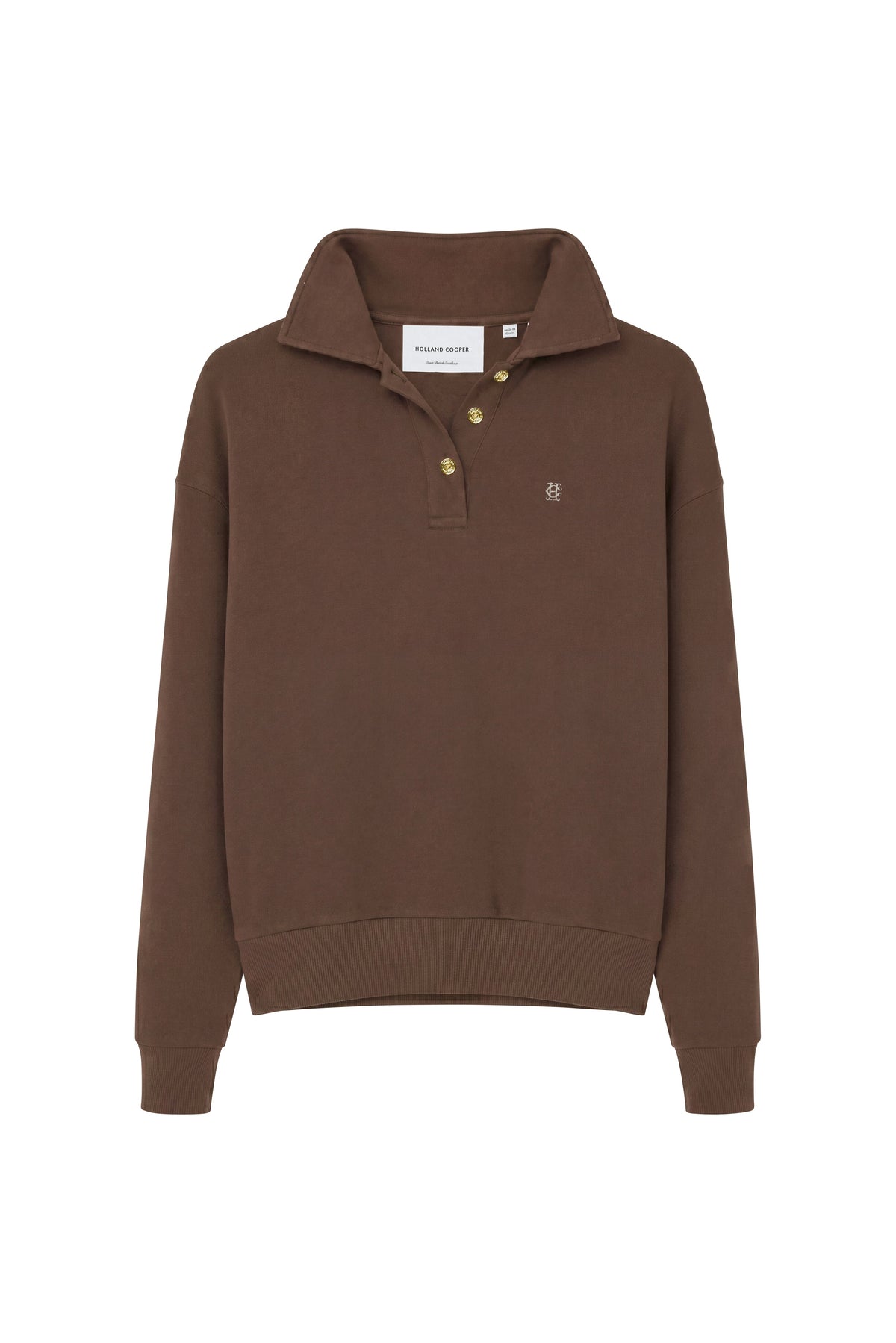 Barton Quarter Neck Sweat (Walnut)