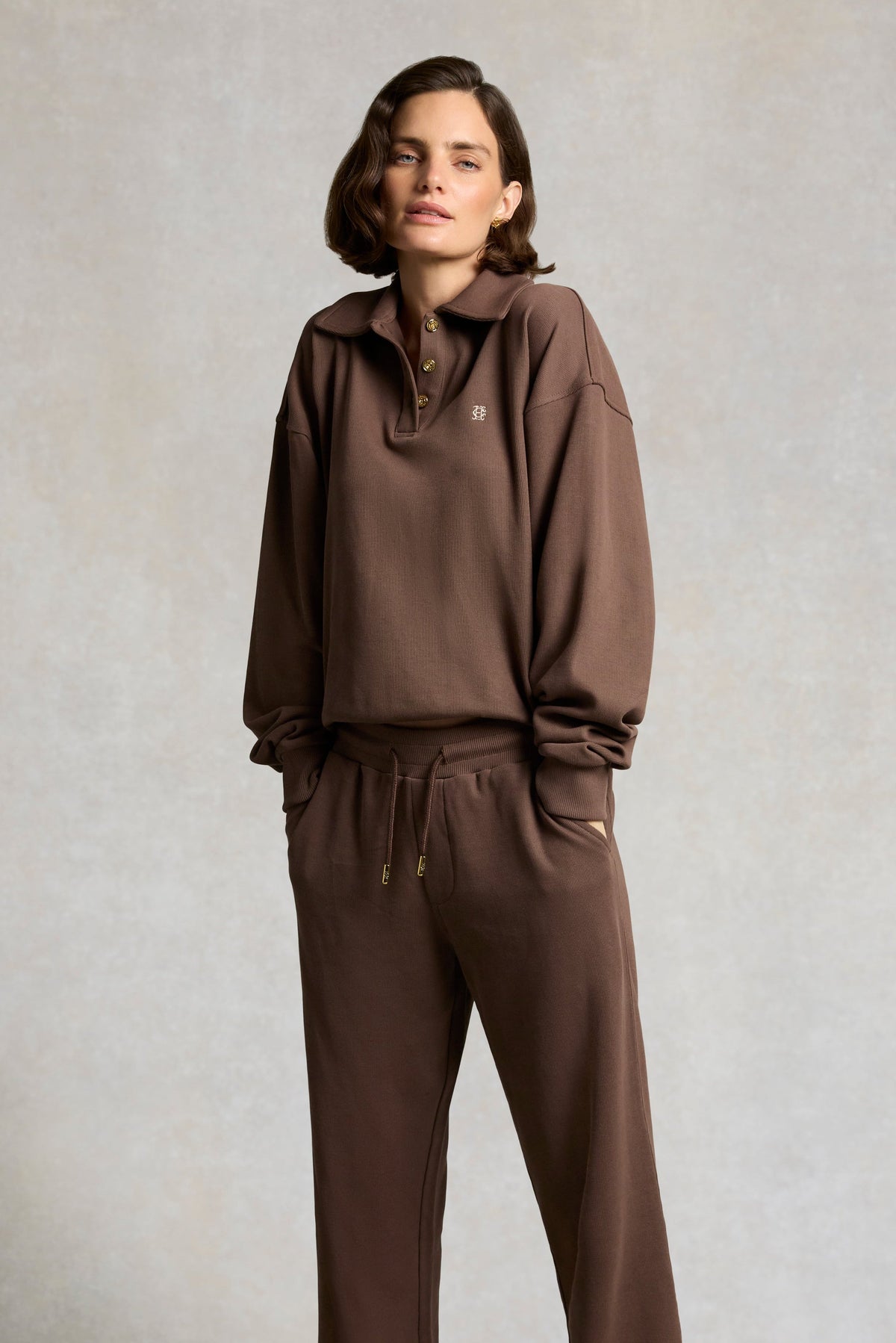 Barton Quarter Neck Sweat (Walnut)