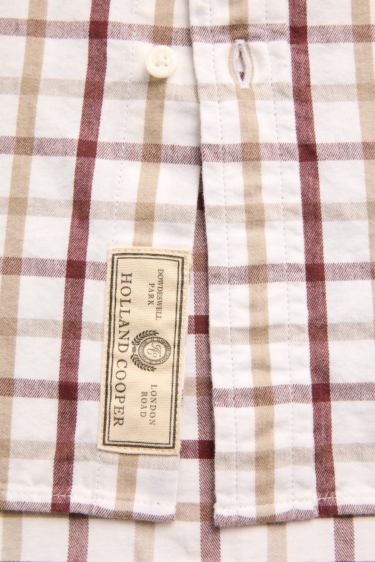Men's Relaxed Fit Button Down Shirt (Large Scale Ruby Check)