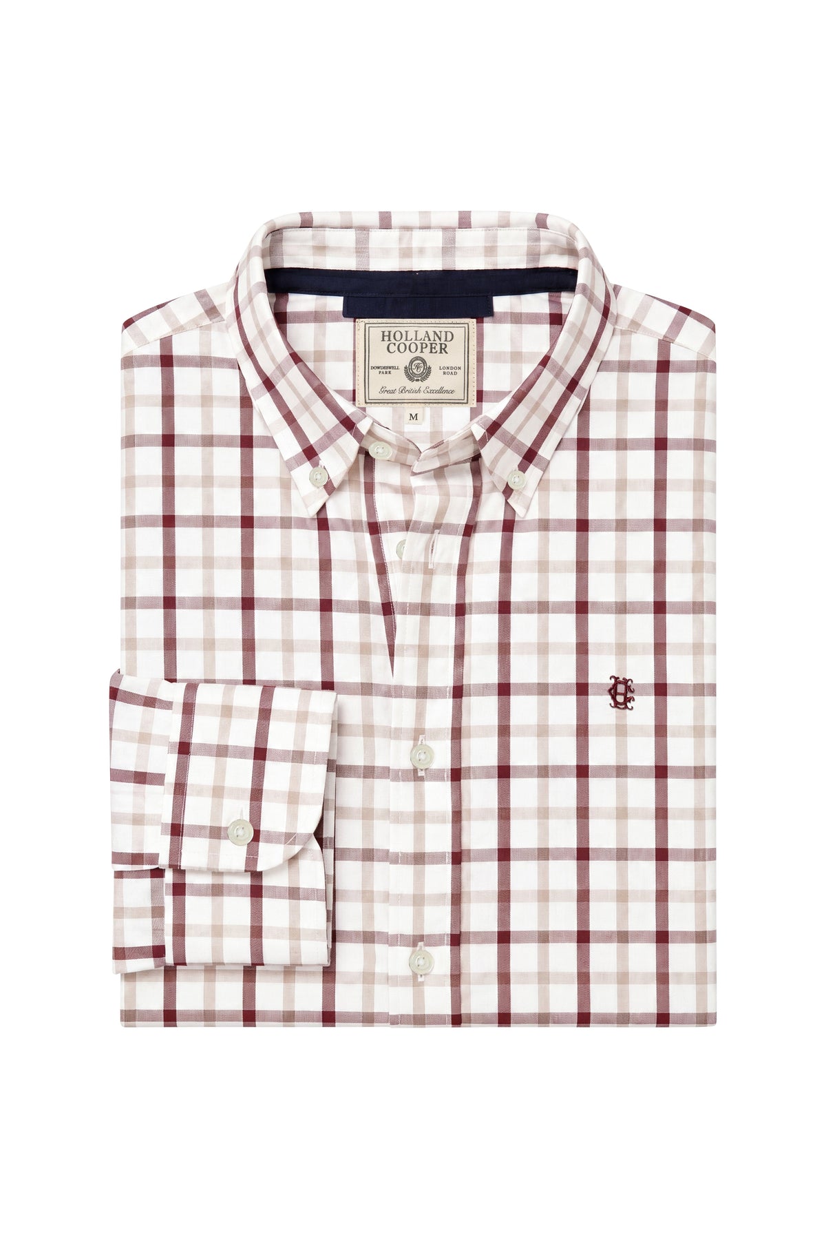 Men's Relaxed Fit Button Down Shirt (Large Scale Ruby Check)