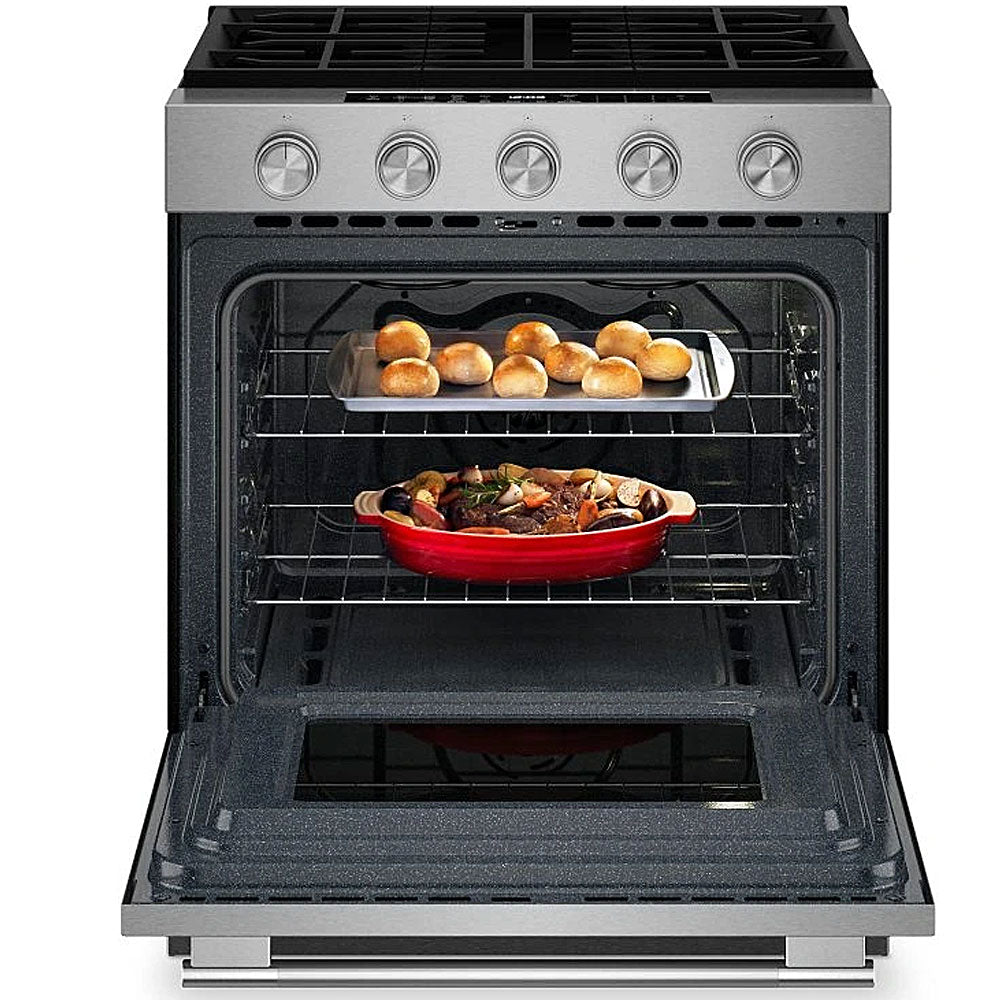 5.0 CuFt Smart Slide-in Gas Range in Stainless Steel