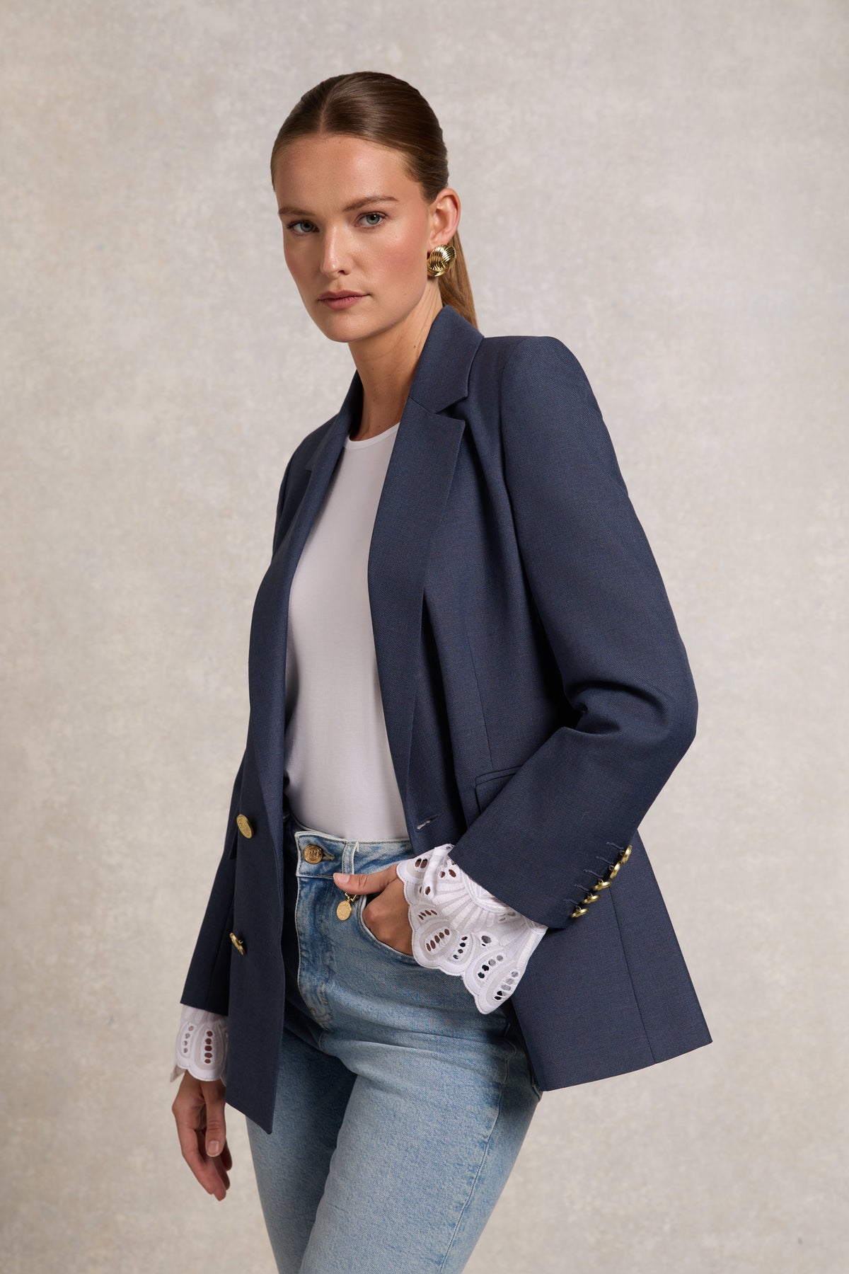Double Breasted Blazer (Denim)