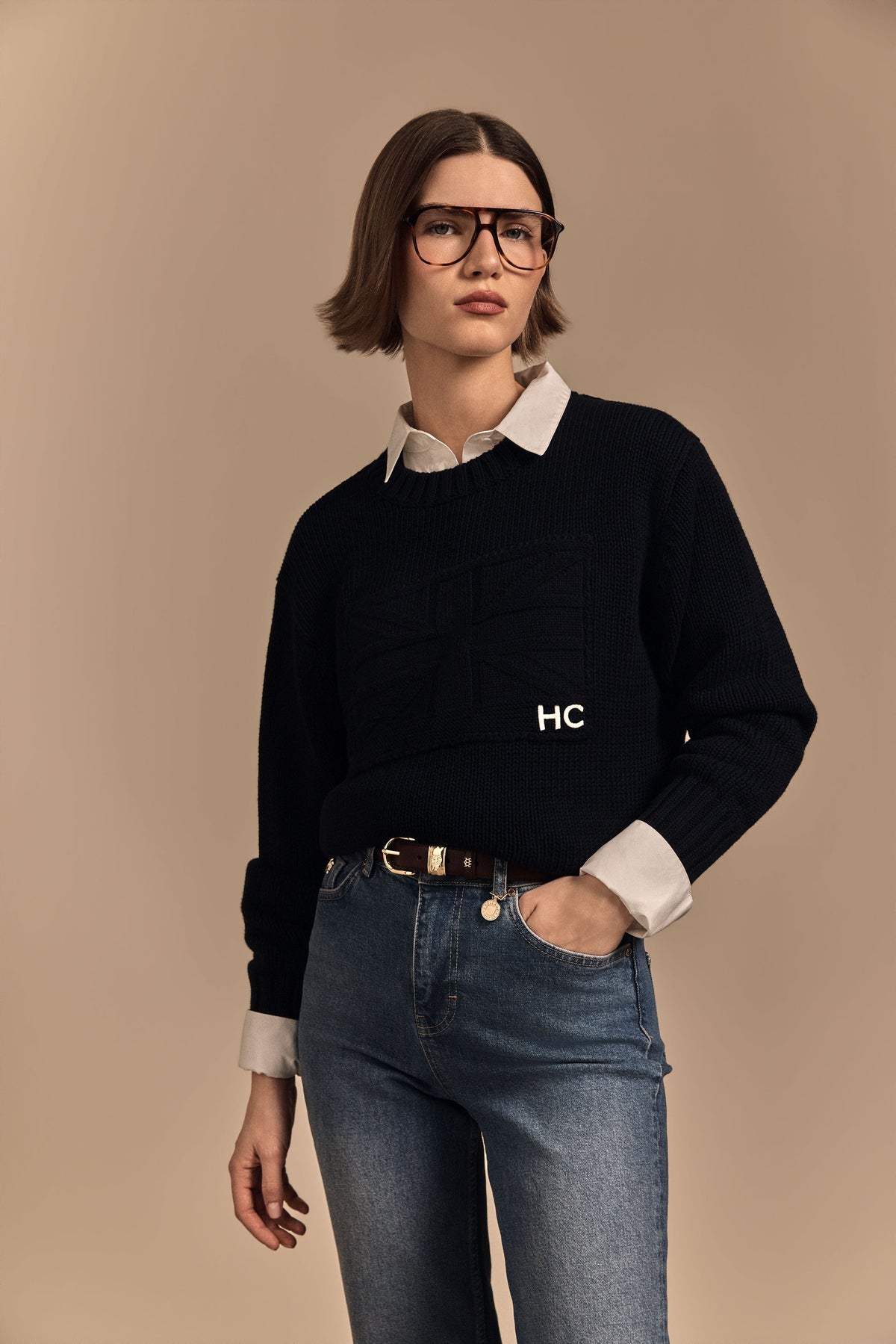 Bampton Crew Neck Knit (Ink Navy)