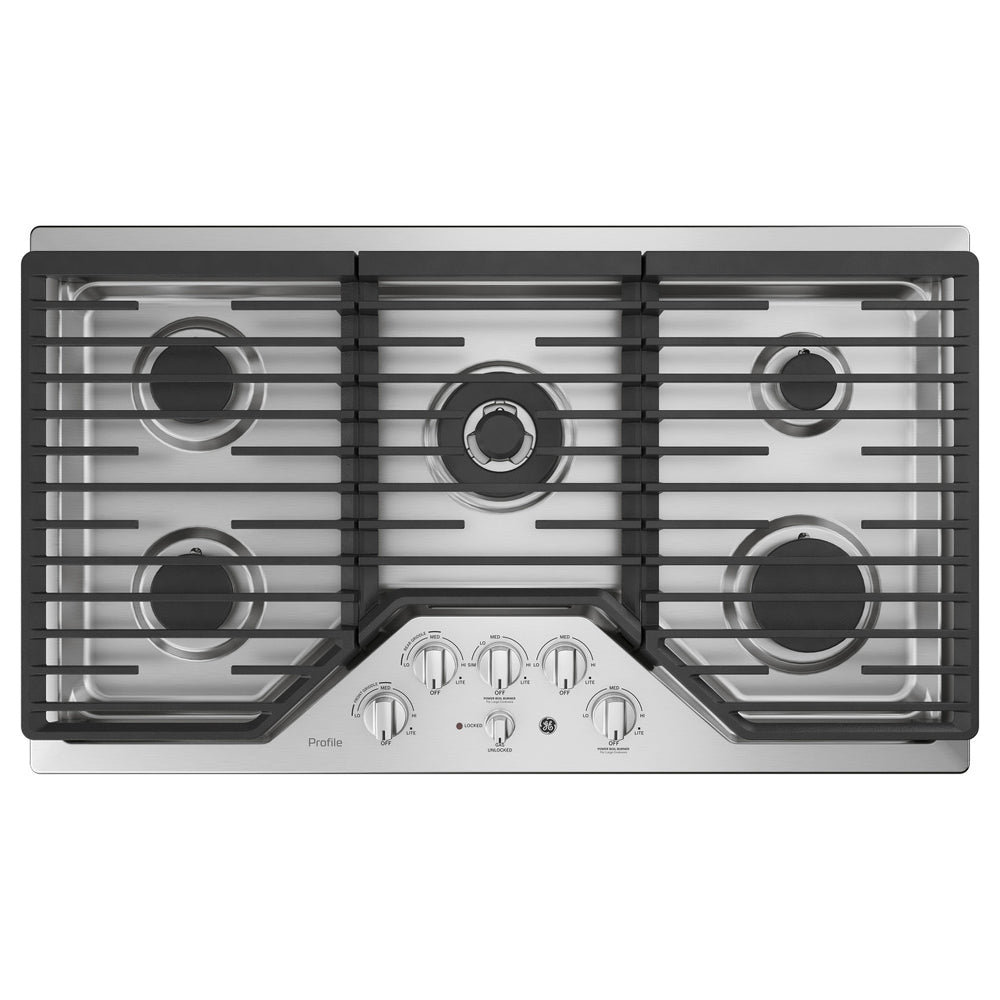 36" Built-In 5-Burner Tri-Ring Gas Cooktop in Stainless Steel