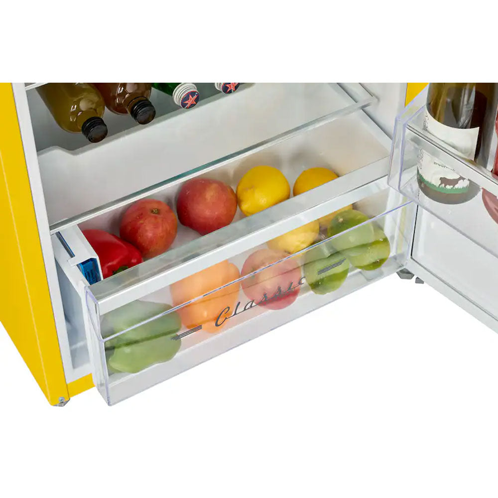7.5 CuFt Classic Retro Top Freezer Refrigerator in Canary Yellow