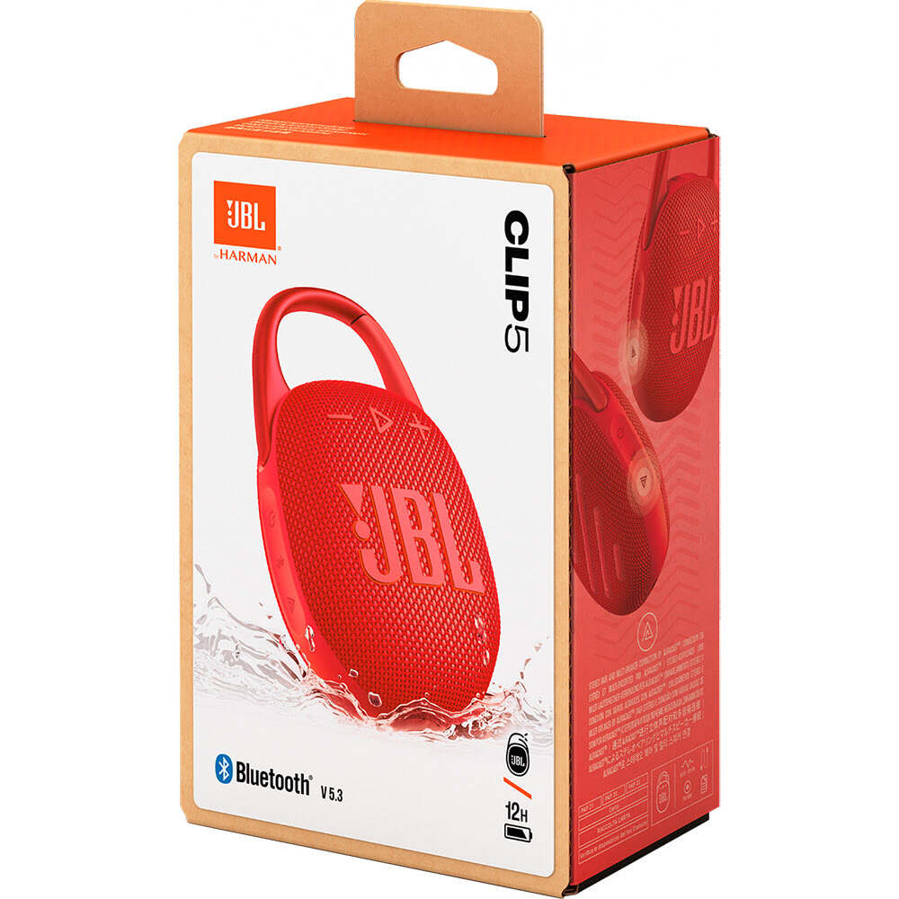 Clip 5 Waterproof Portable Bluetooth Speaker - Red