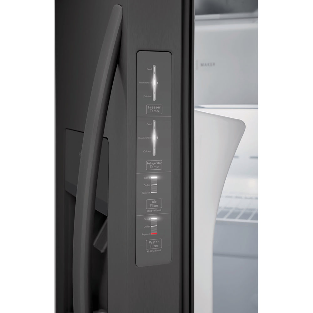 25.6 CuFt Side-by-Side Refrigerator with EvenTemp™ Cooling System in Black Stainless