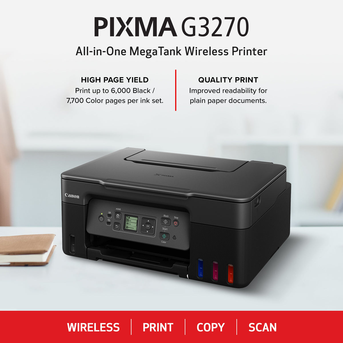 PIXMA G3270 MegaTank Inkjet Printer - Black